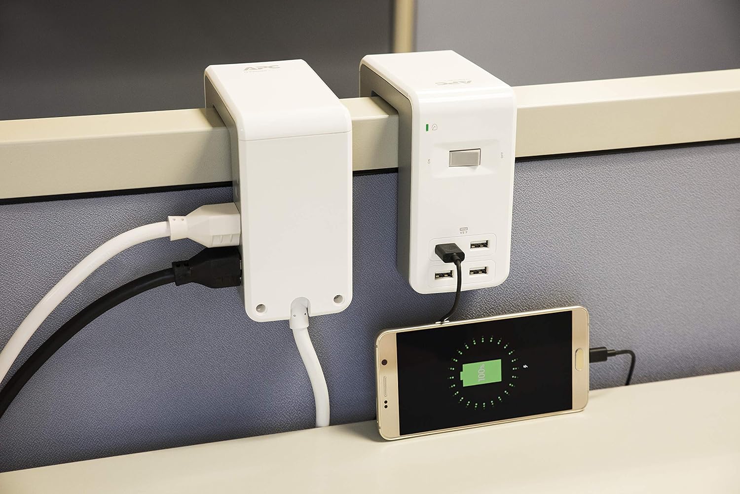 APC Desk Mount Surge Protector with USB 6 Outlets 1080J — Being Shipped