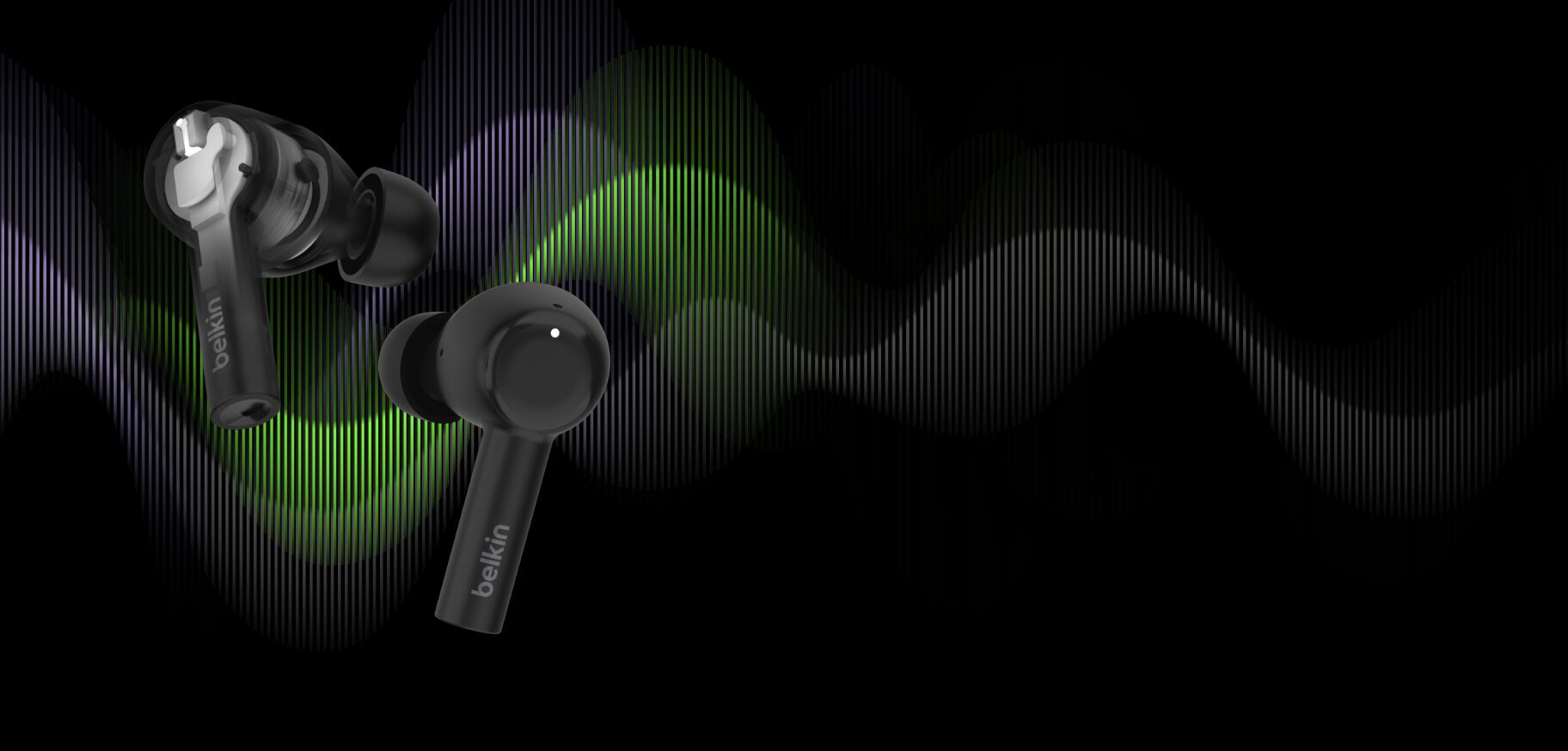 Belkin SoundForm Pulse Noise-Canceling Earbuds (Black) — Being Shipped