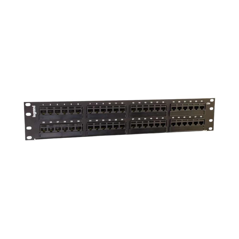 C2G 48-Port Cat5E 110-Type Patch Panel 2RU (Black) — Being Shipped