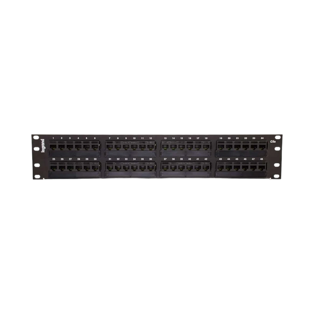 C2G 48-Port Cat5E 110-Type Patch Panel 2RU (Black) — Being Shipped