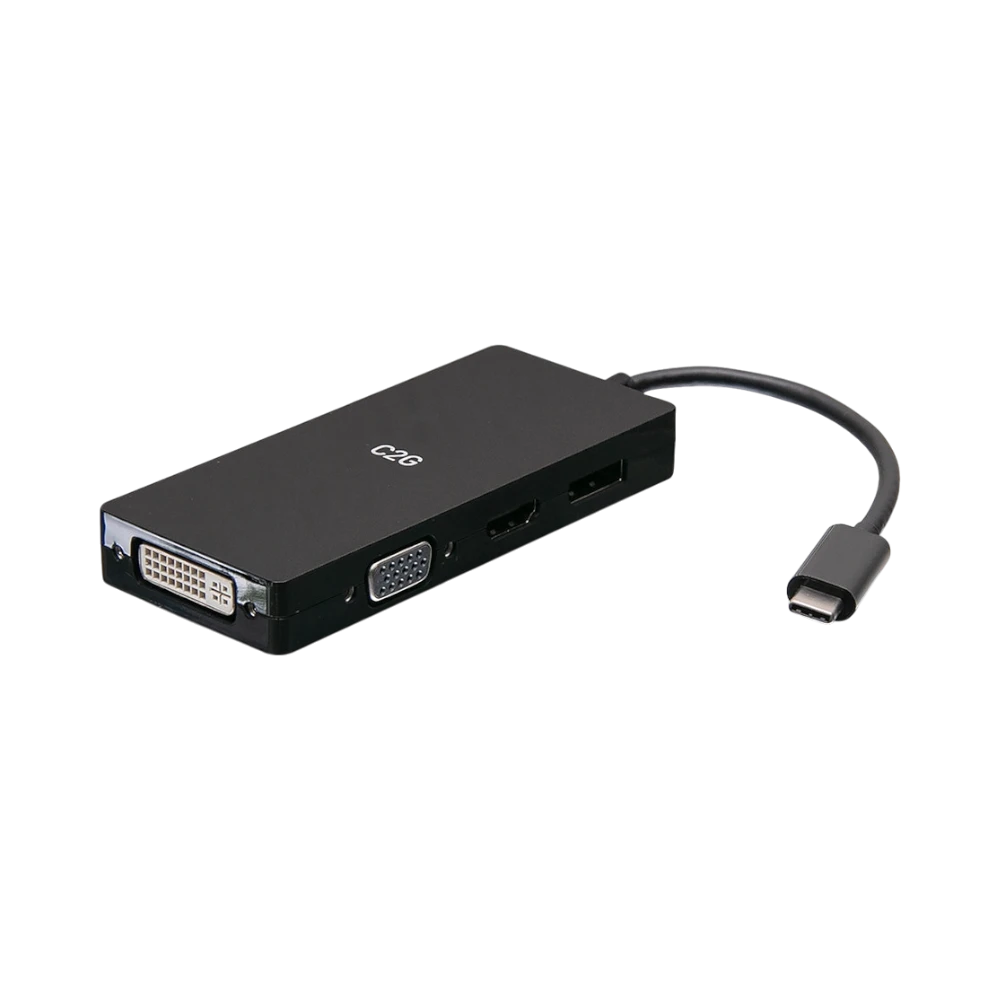 C2G USB-C Multiport Adapter, 4-in-1 Video Adapter with HDMI, DisplayPort, DVI, & VGA (4K 60Hz) — Being Shipped