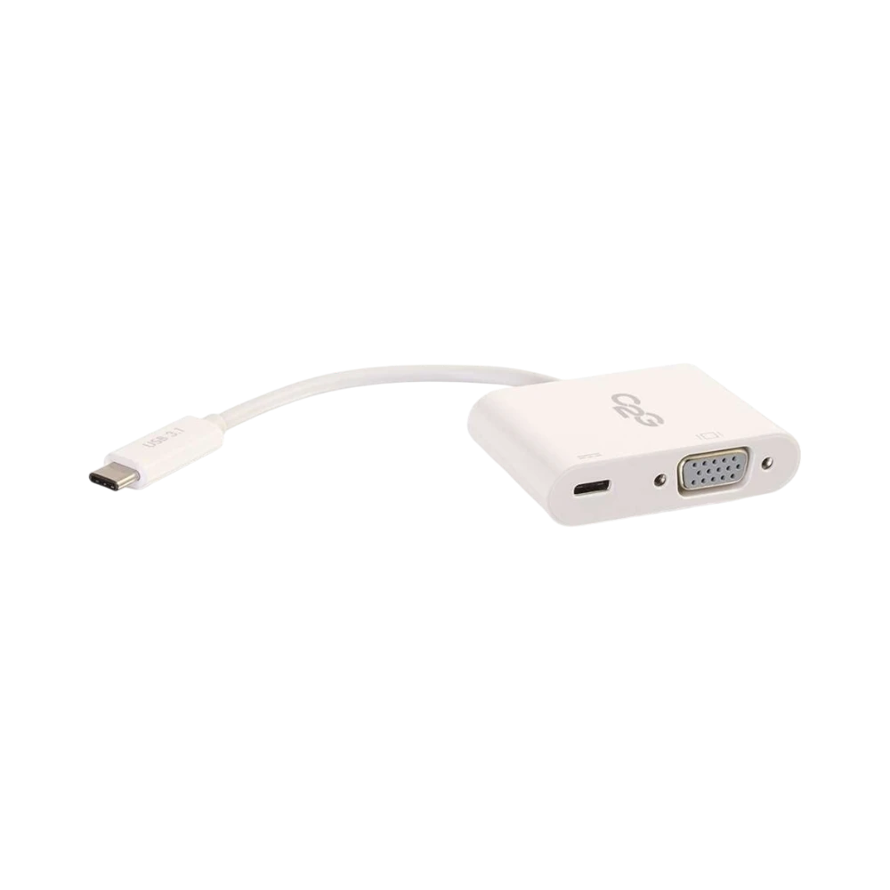 C2G USB-C to VGA Video Multiport Adapter with Power Delivery up to 60W, White — Being Shipped