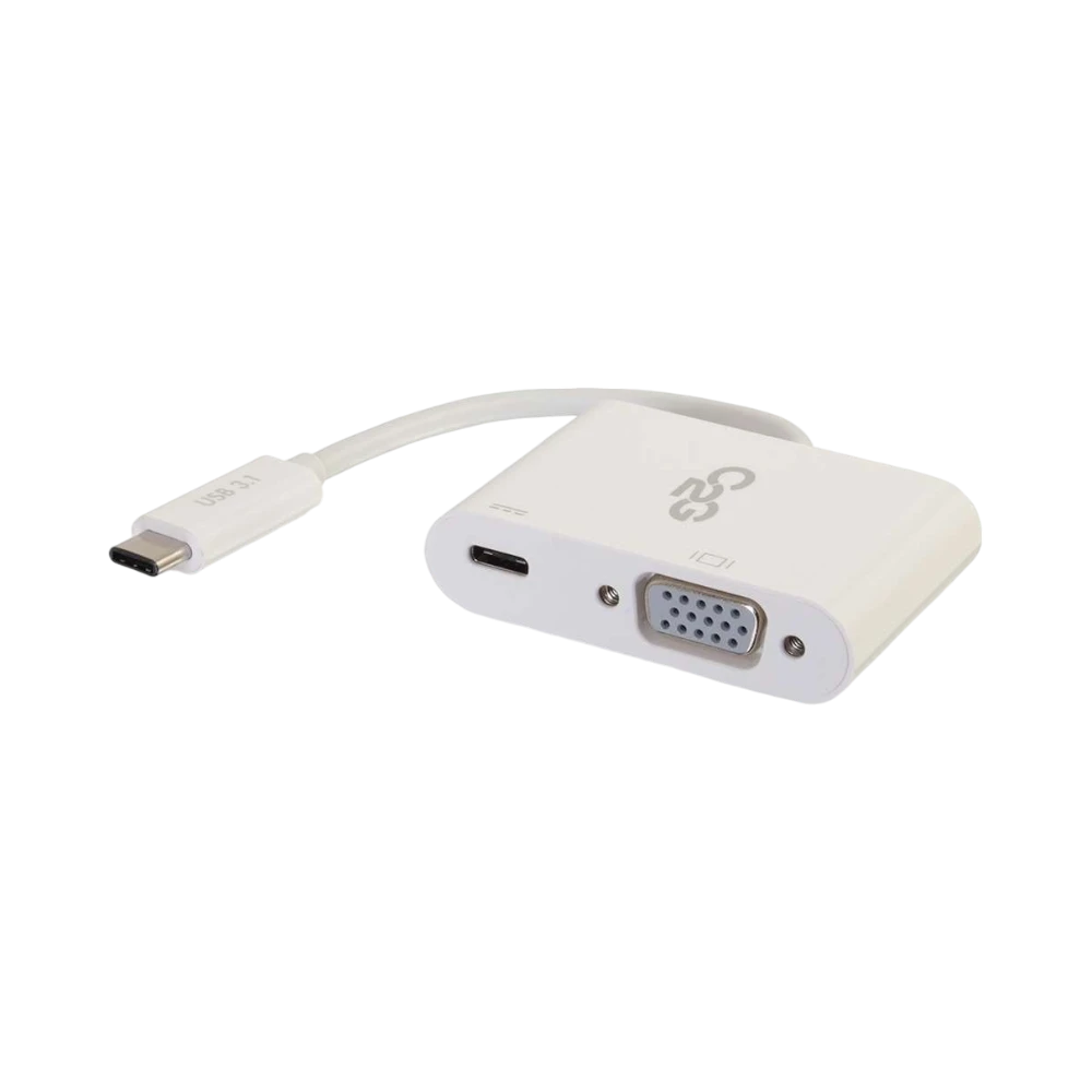 C2G USB-C to VGA Video Multiport Adapter with Power Delivery up to 60W, White — Being Shipped