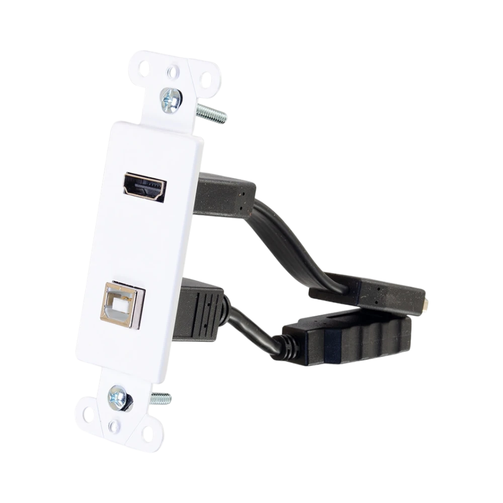 C2G HDMI and USB Pass Through Wall Plate (White) — Being Shipped