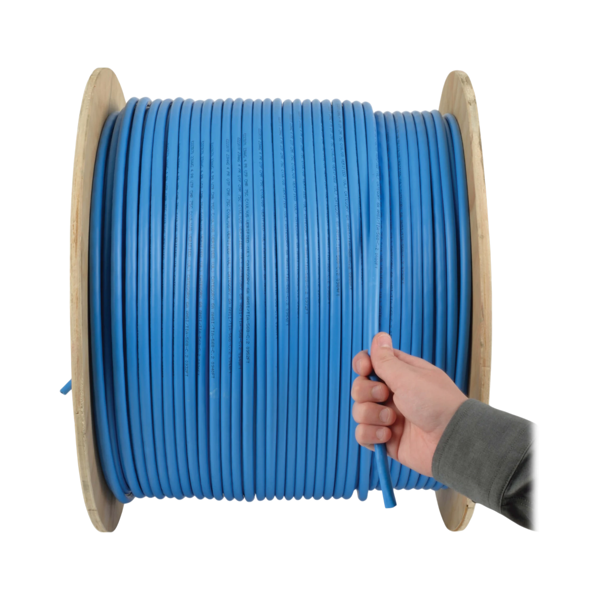 Tripp Lite Cat5e 350 MHz Solid Core Plenum-Rated (UTP) PVC Bulk Ethernet Cable, Blue, 1000 ft. (304.8 m) — Being Shipped