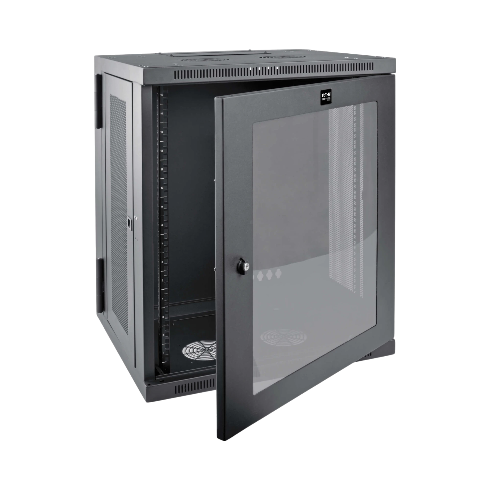 Tripp Lite SmartRack 15U Low-Profile Switch-Depth Wall-Mount Half-Height Rack Enclosure, Clear Acrylic Window, Hinged Back — Being Shipped