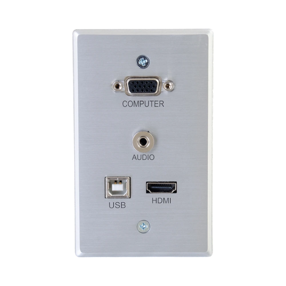 C2G RapidRun VGA + 3.5mm + HDMI and USB Pass Through Single Gang Wall Plate — Being Shipped