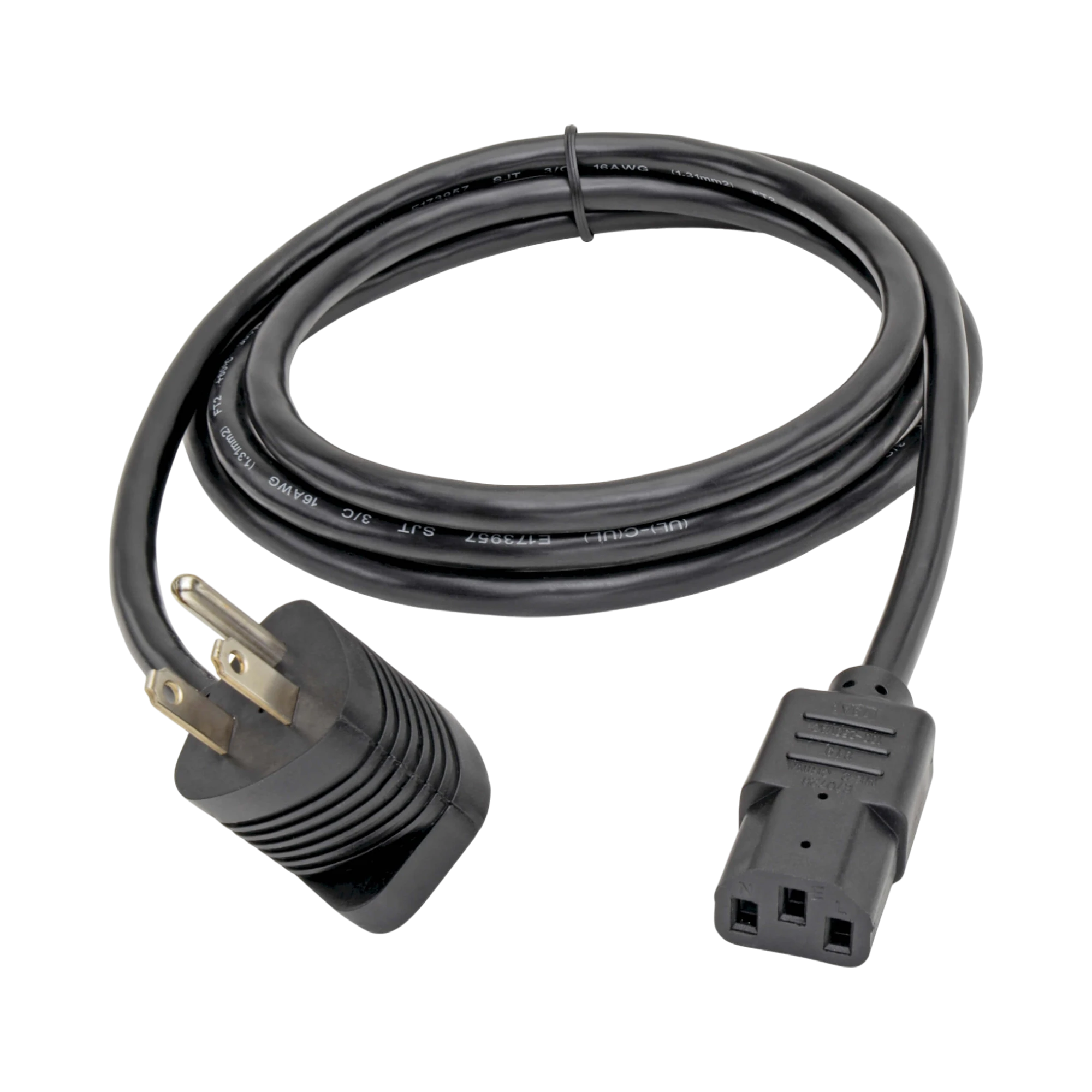 Tripp Lite Piggyback Extension Cord, NEMA 5-15P/5-15R to C13, 13A, 125V, 16 AWG, 6ft. (1.83 m), Black — Being Shipped