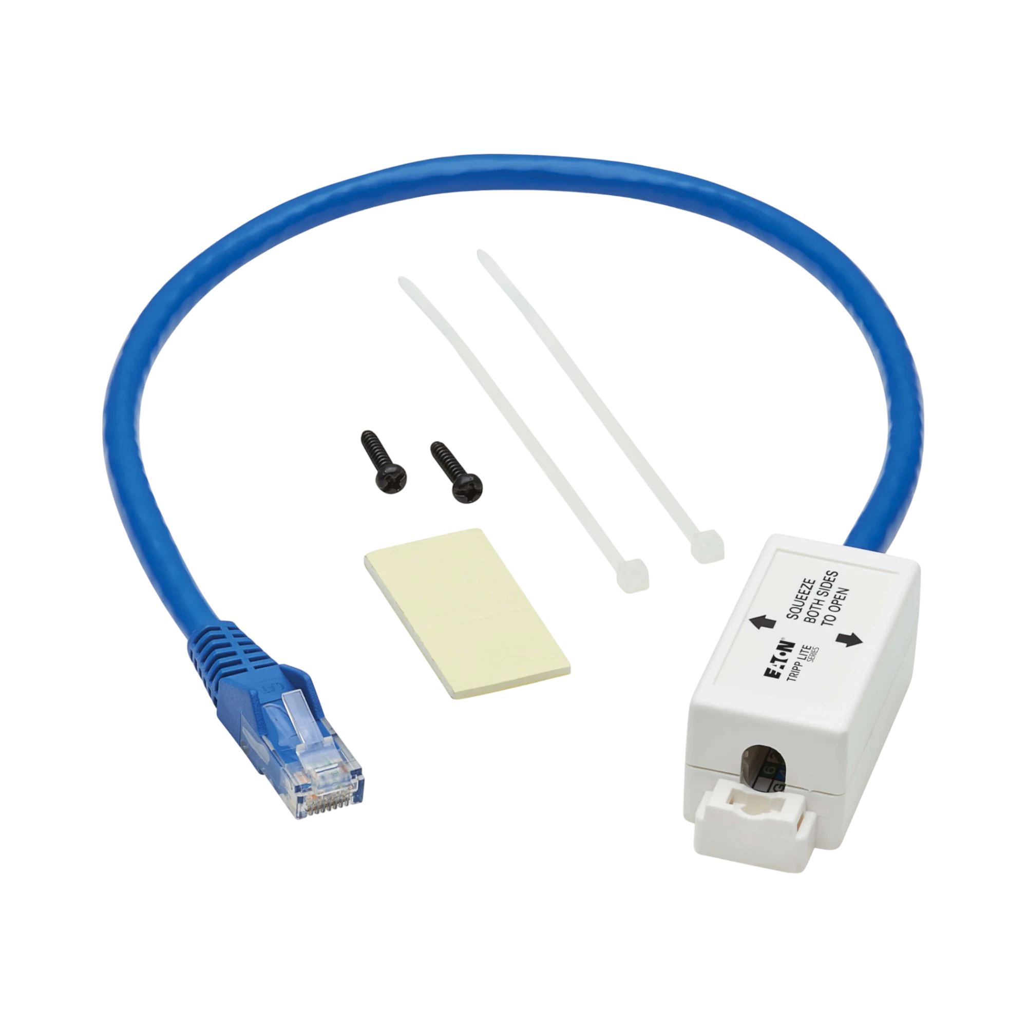 Tripp Lite Cat6a Keystone Jack Cable Assembly, Shielded, PoE+, RJ45 M/F, 18-in. (45.72 cm), Blue, TAA — Being Shipped