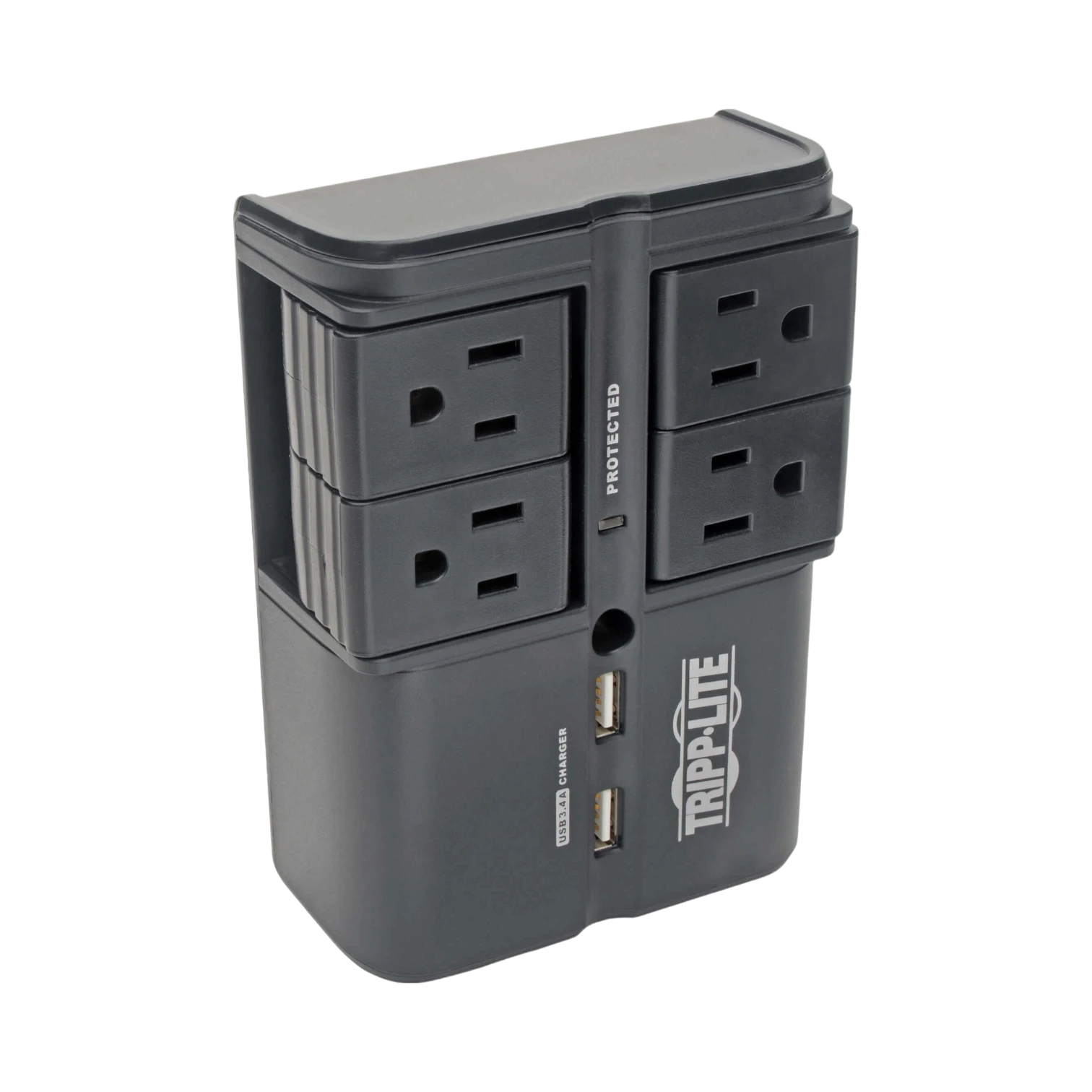 Tripp Lite Surge Protector with 4 Rotatable Outlets and USB Charger — Being Shipped