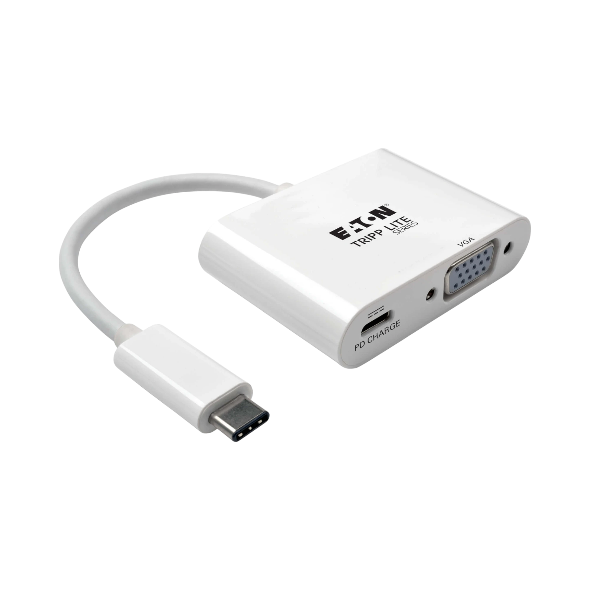 Tripp Lite USB-C to VGA Adapter with PD Charging, White — Being Shipped