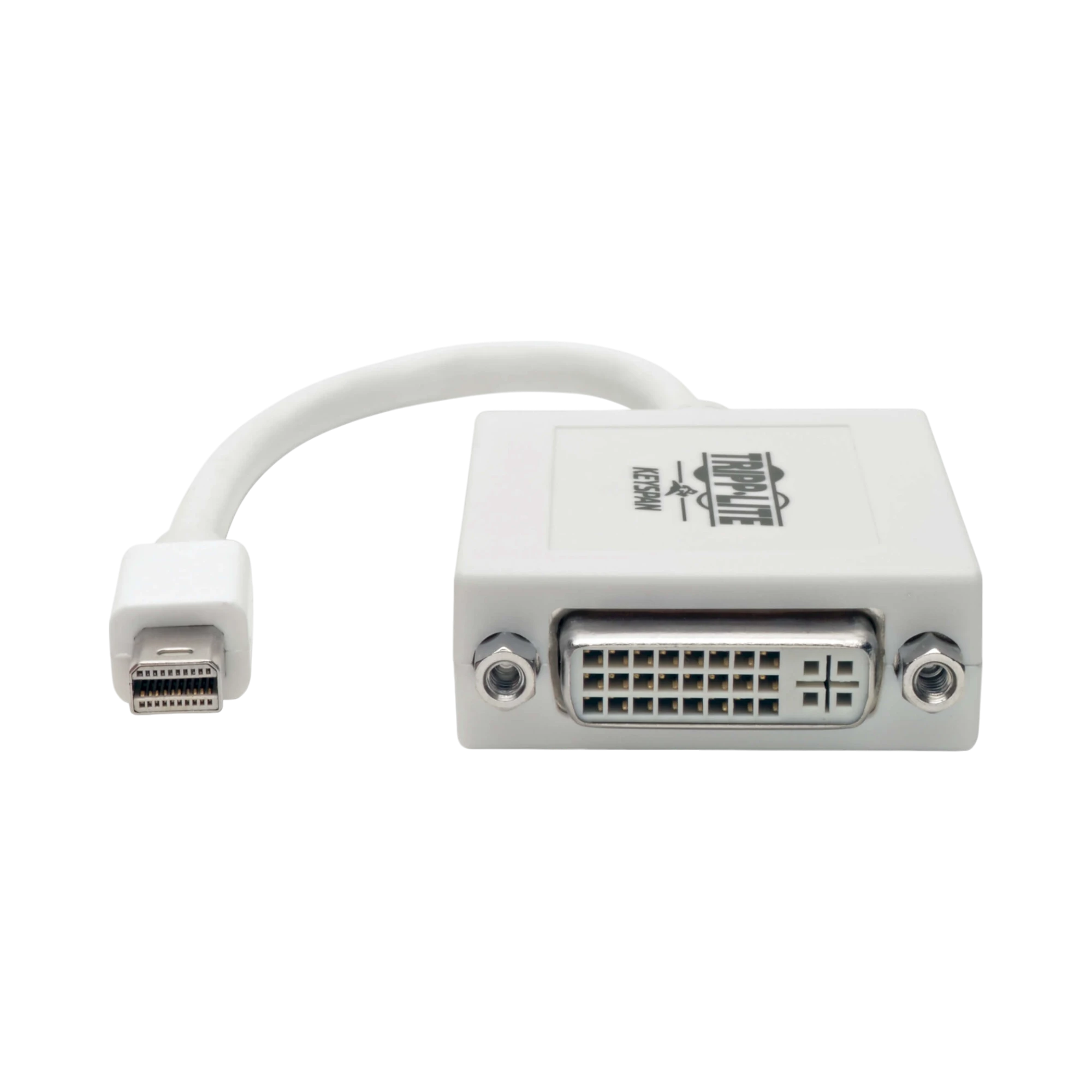 Tripp Lite Keyspan Mini DisplayPort to DVI Adapter, Video Converter for Mac/PC, White (M/F), 6-in. (15.24 cm), TAA — Being Shipped