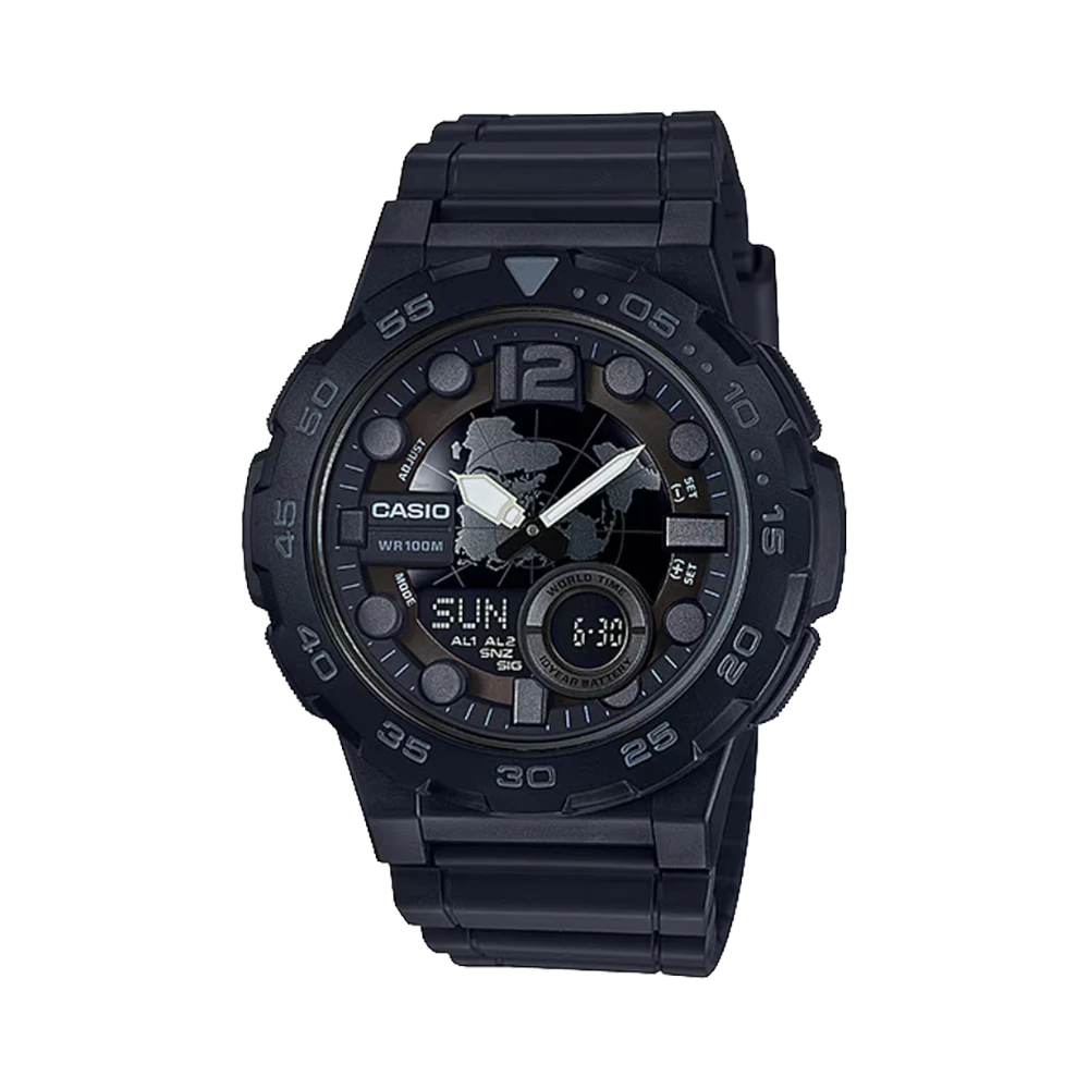 Casio Men's Black Analog-Digital Watch with 10-Year Battery — Being Shipped