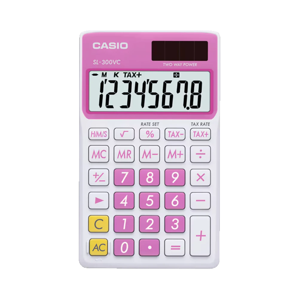 Casio Extra Large Display Time & Tax Calculator (Pink) — Being Shipped