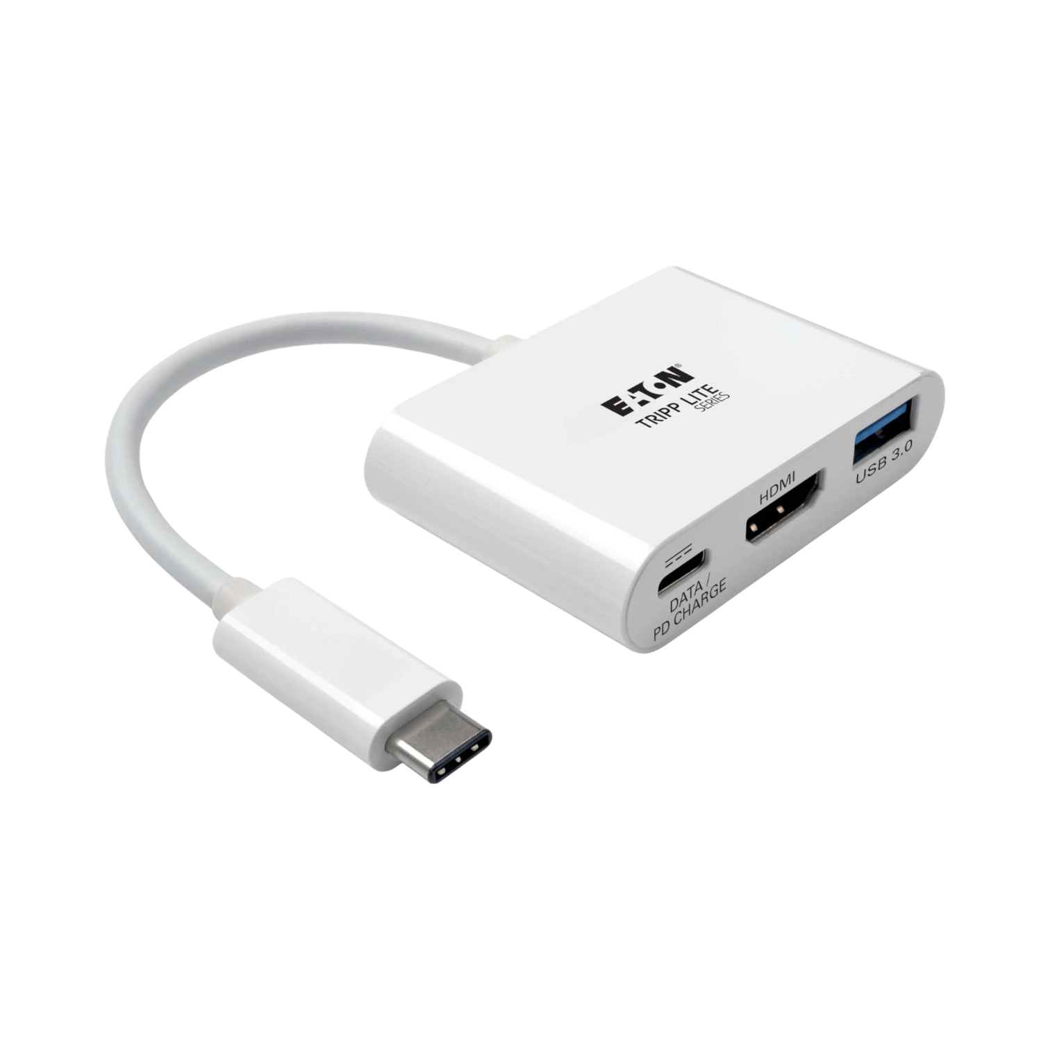 Tripp Lite USB-C to HDMI 4K Adapter with USB 3.x (5Gbps) Hub Ports and 60W PD Charging, HDCP, White — Being Shipped