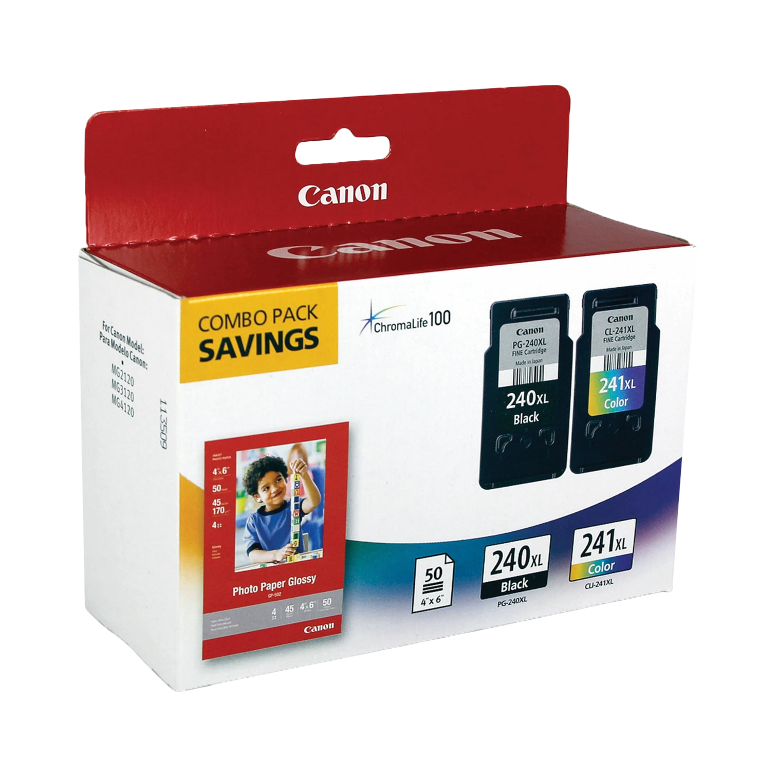 Canon PG-240XL/CL-241XL Ink Cartridge Combo Pack with GP-502 Paper — Being Shipped