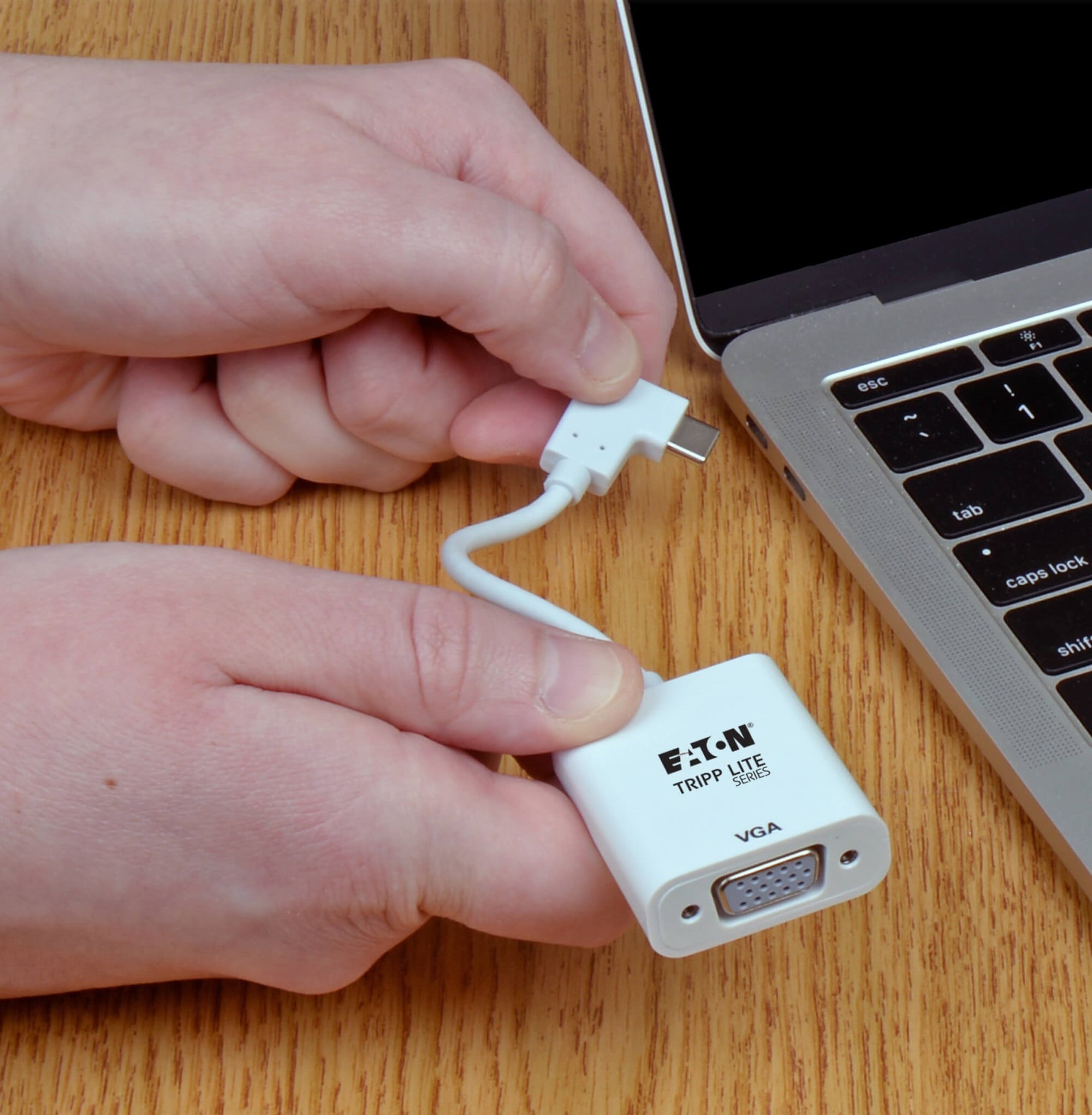 Tripp Lite USB-C to VGA Adapter with Alternate Mode, DP 1.2, Right-Angle USB-C — Being Shipped