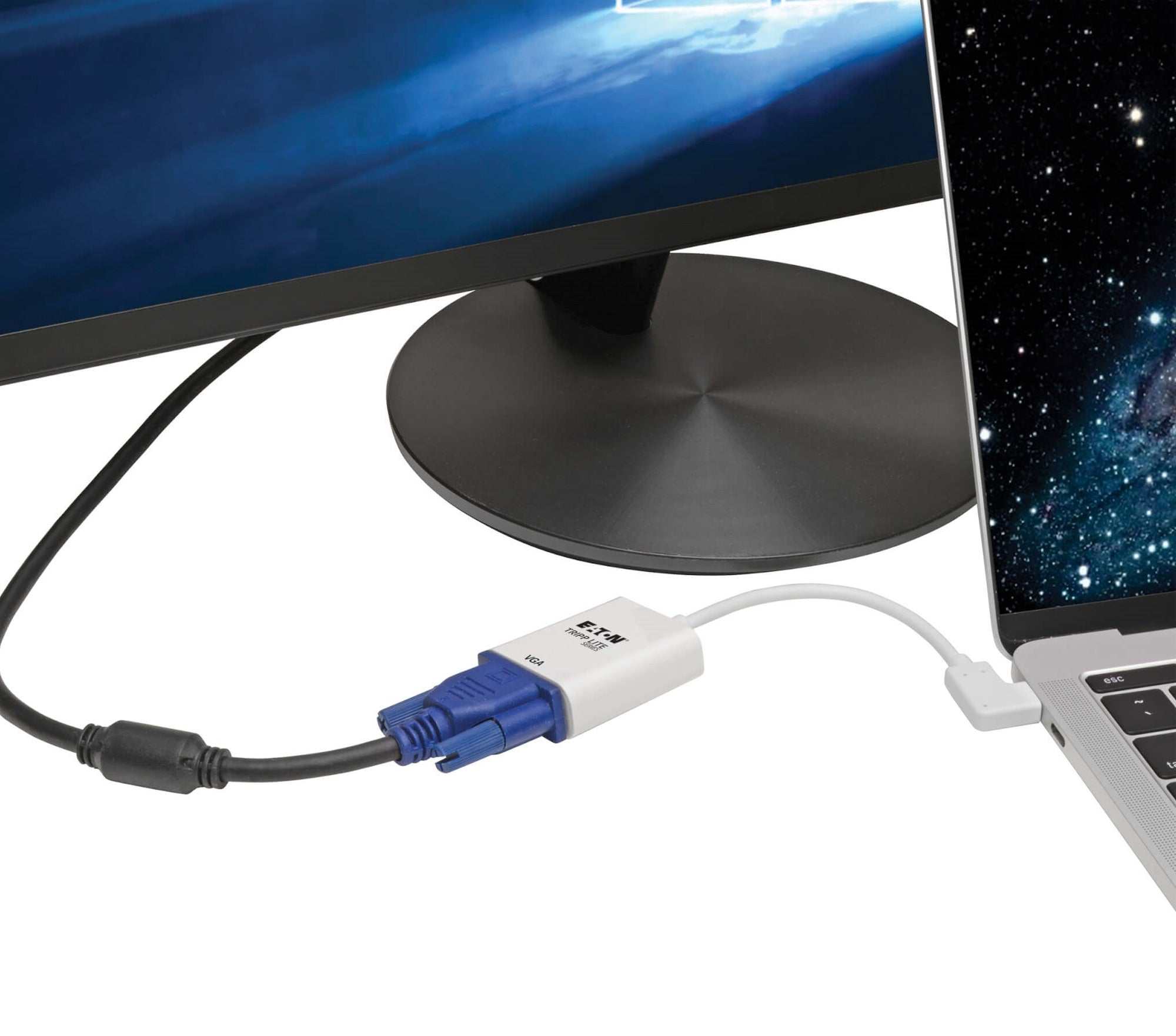 Tripp Lite USB-C to VGA Adapter with Alternate Mode, DP 1.2, Right-Angle USB-C — Being Shipped