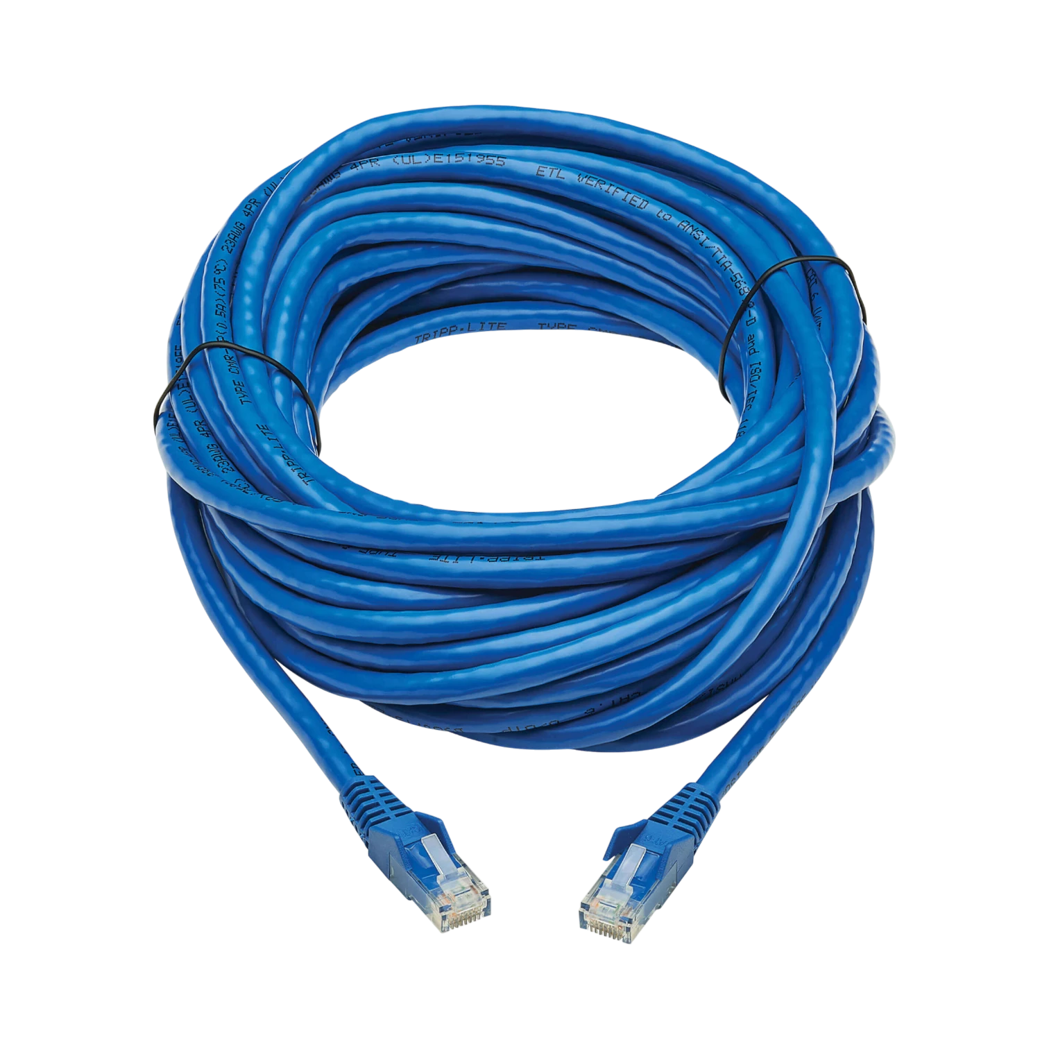 Tripp Lite Cat6 Gigabit Snagless Molded UTP Ethernet Cable (RJ45 M/M), PoE, CMR-LP, Blue, 30 ft. (9.14 m), TAA — Being Shipped