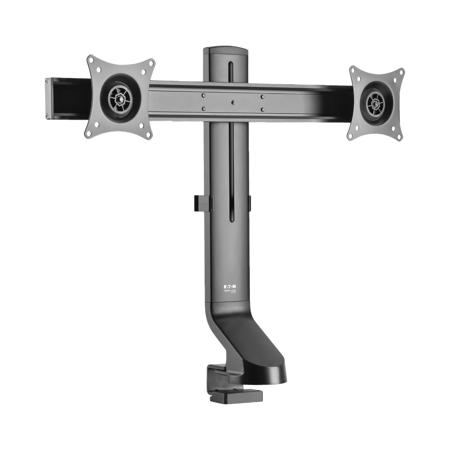 Tripp Lite Dual-Display Monitor Arm with Desk Clamp and Grommet, Height Adjustable, 17” to 27” Monitors — Being Shipped