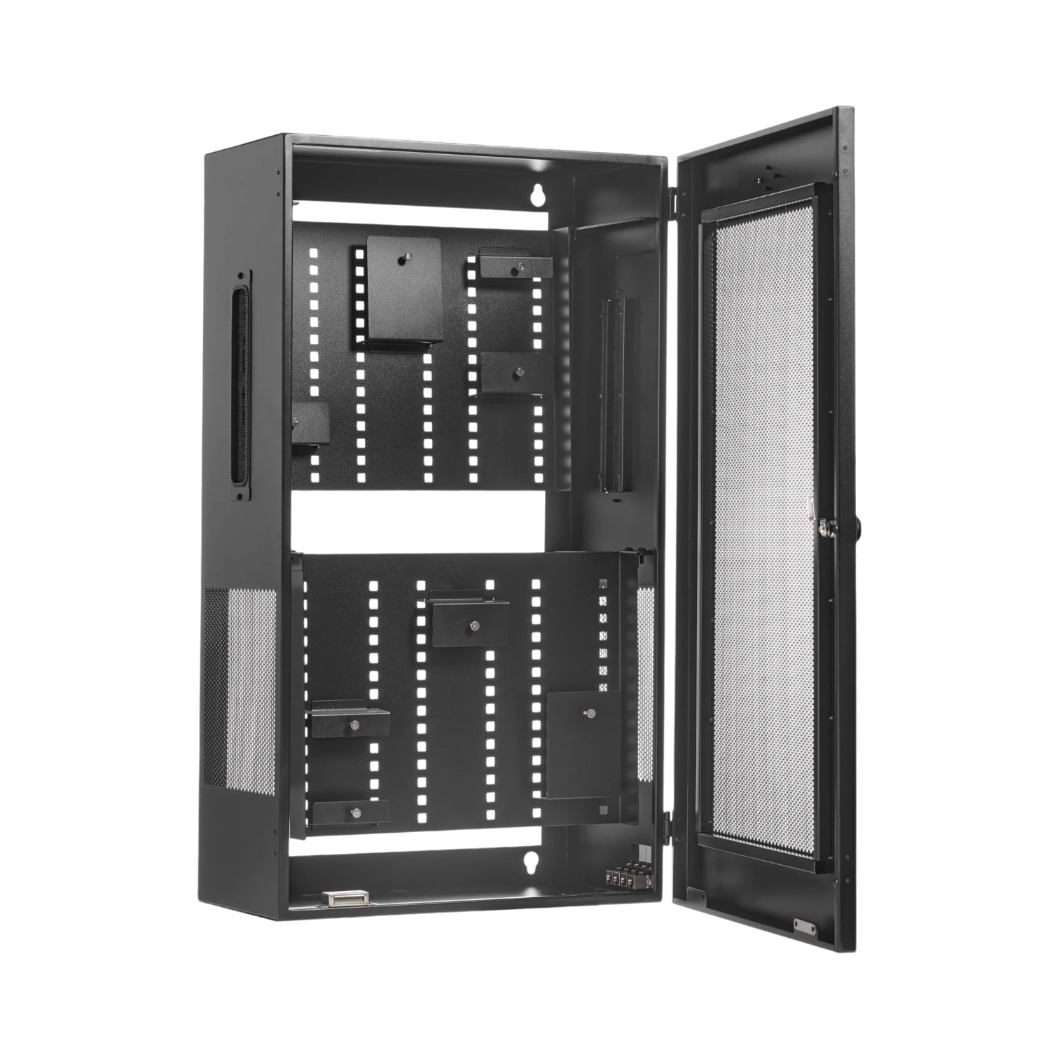 Tripp Lite SmartRack 5U Low-Profile Vertical-Mount Switch-Depth Wall-Mount Structured Wiring Enclosure, Adjustable Equipment Brackets — Being Shipped