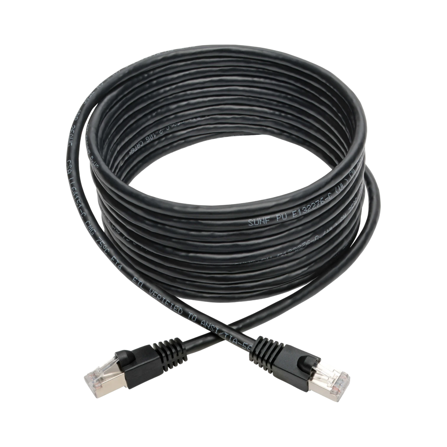 Tripp Lite Cat6a 10G Snagless Shielded STP Ethernet Cable (RJ45 M/M), PoE, Black, 12 ft. (3.66 m) — Being Shipped