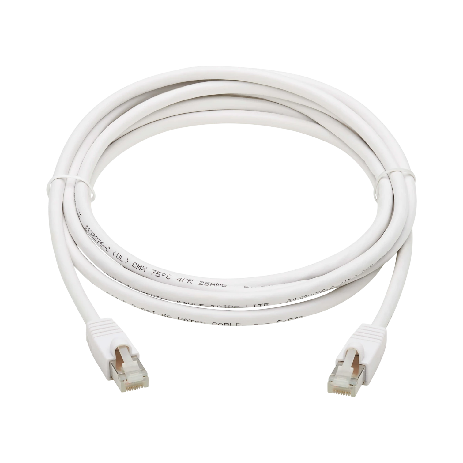 Tripp Lite Safe-IT Cat6a 10G Snagless Antibacterial S/FTP Ethernet Cable (RJ45 M/M), PoE, White, 7 ft. (2.13 m), TAA — Being Shipped