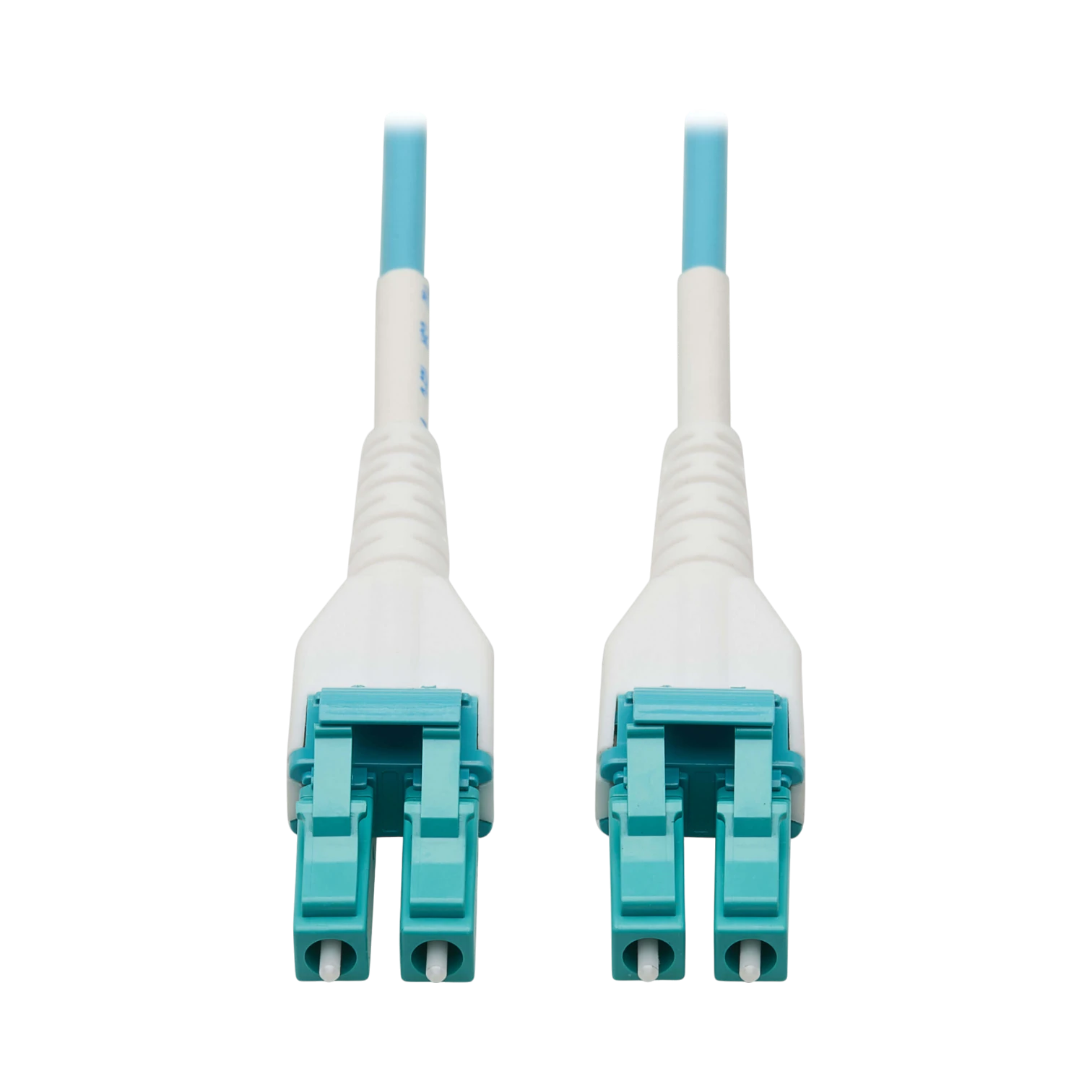 Tripp Lite 100G Duplex Multimode 50/125 OM4 Armored Fiber Optic Cable (LC/LC Duplex M/M), LSZH, Aqua, 50 m (164 ft.) — Being Shipped