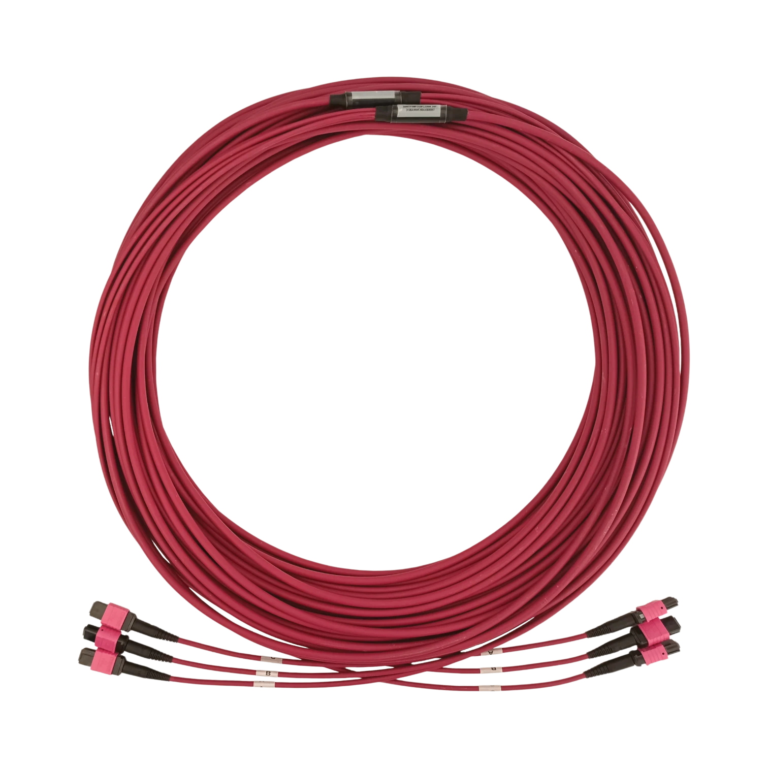 Tripp Lite 40/100/400G Multimode 50/125 OM4 Fiber Optic Cable (3x8F MTP/MPO-PC F/F), LSZH, Magenta, 30 m (98.4 ft.) — Being Shipped