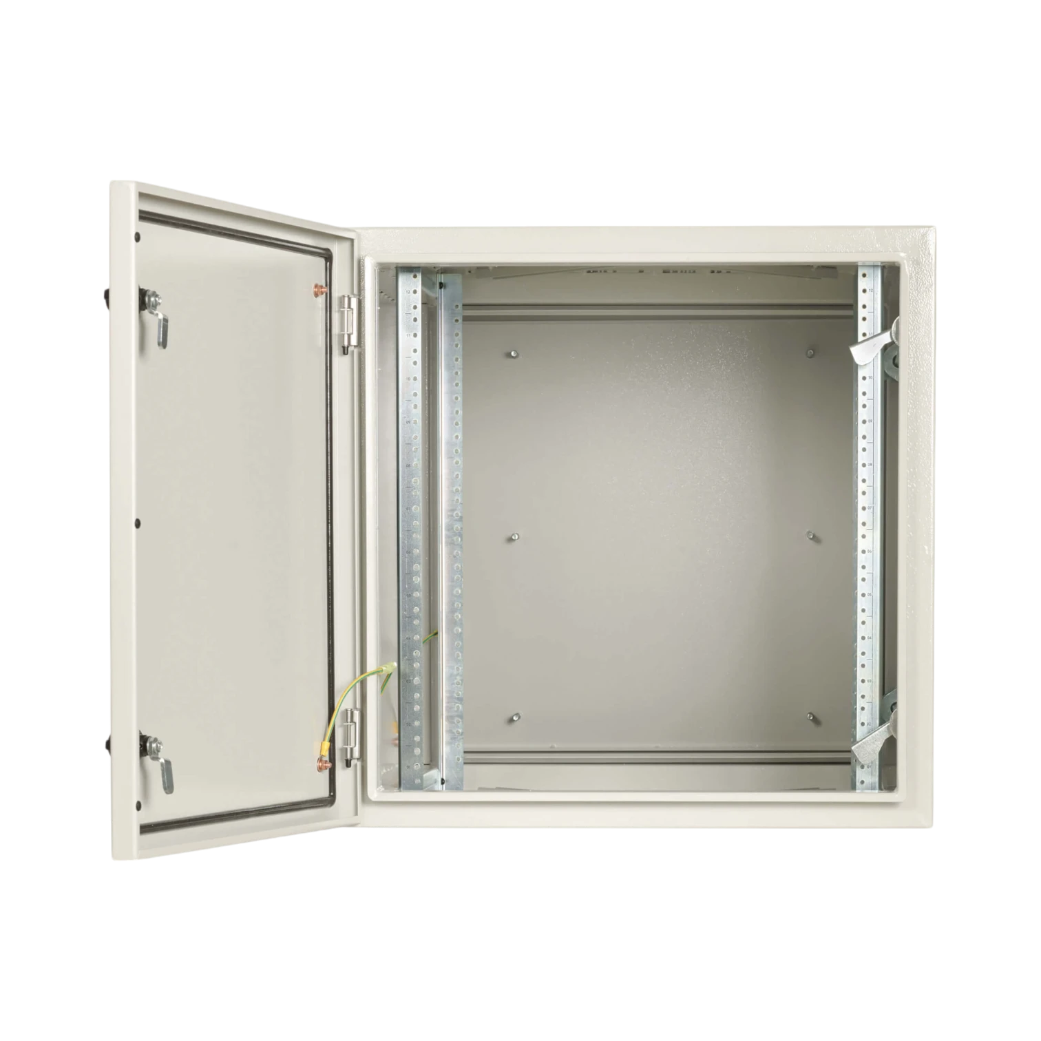 Tripp Lite SmartRack Industrial Enclosure with Lock, NEMA 4, Wall Mount, Metal Construction, Hinged Back, 32 in. Depth, 12U, Gray — Being Shipped