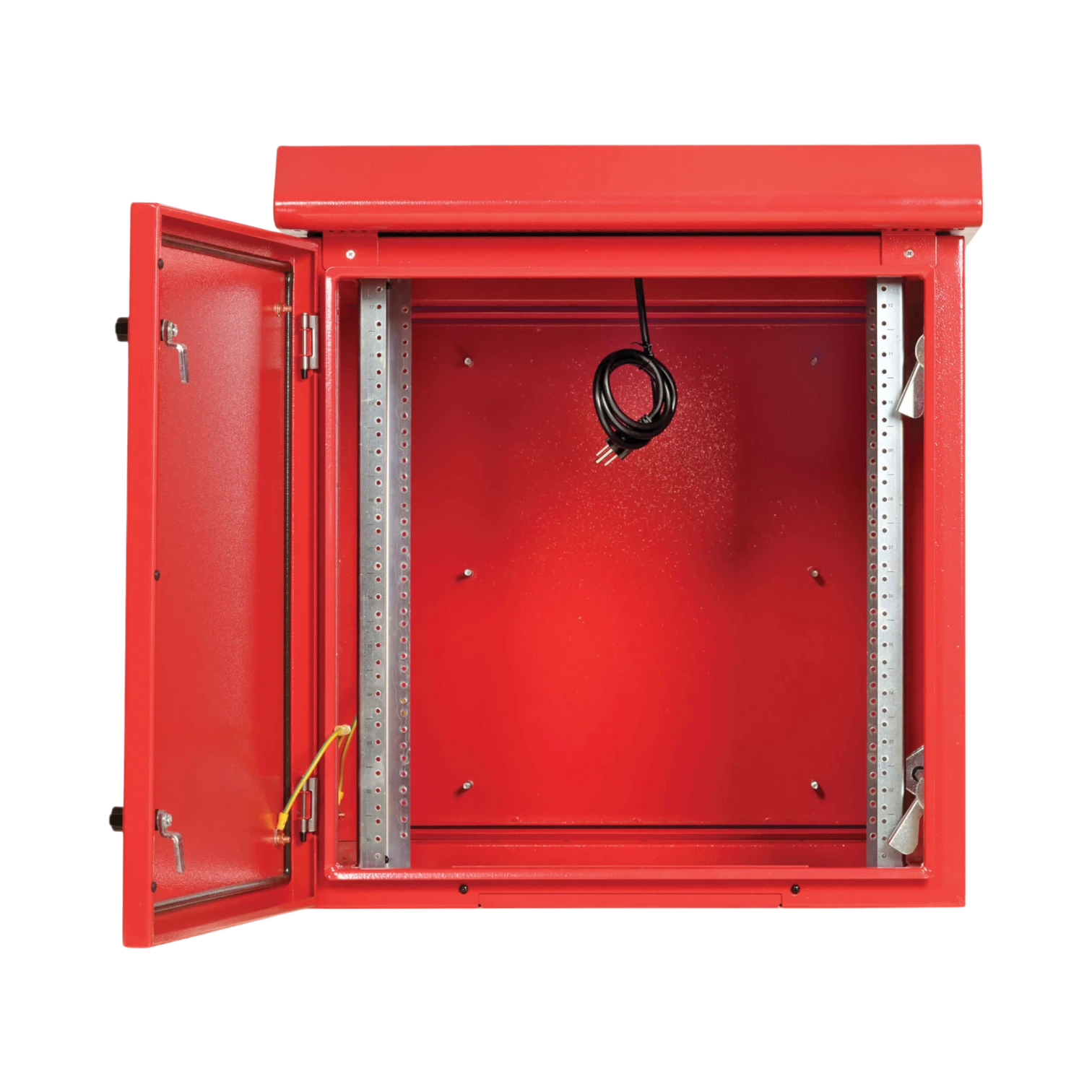 Tripp Lite SmartRack Industrial Enclosure, NEMA 3R, Wall Mount, Metal, Locking, Hinged Back, Fan With Thermal Switch, 28 in. Depth, 12U, Red — Being Shipped