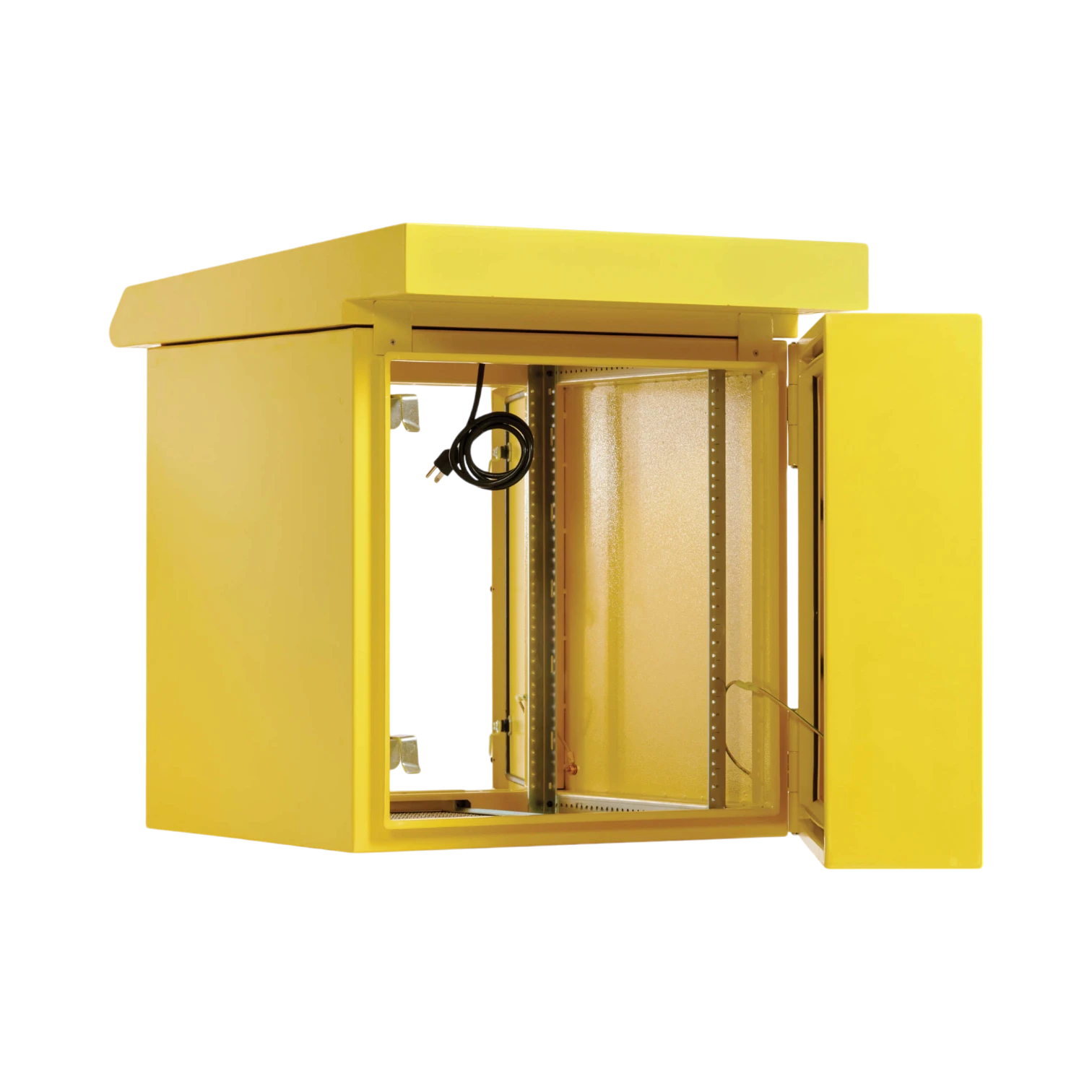 Tripp Lite SmartRack Industrial Enclosure, NEMA 3R, Wall Mount, Metal, Locking, Hinged Back, Fan With Thermal Switch, 28 in. Depth, 12U, Yellow — Being Shipped