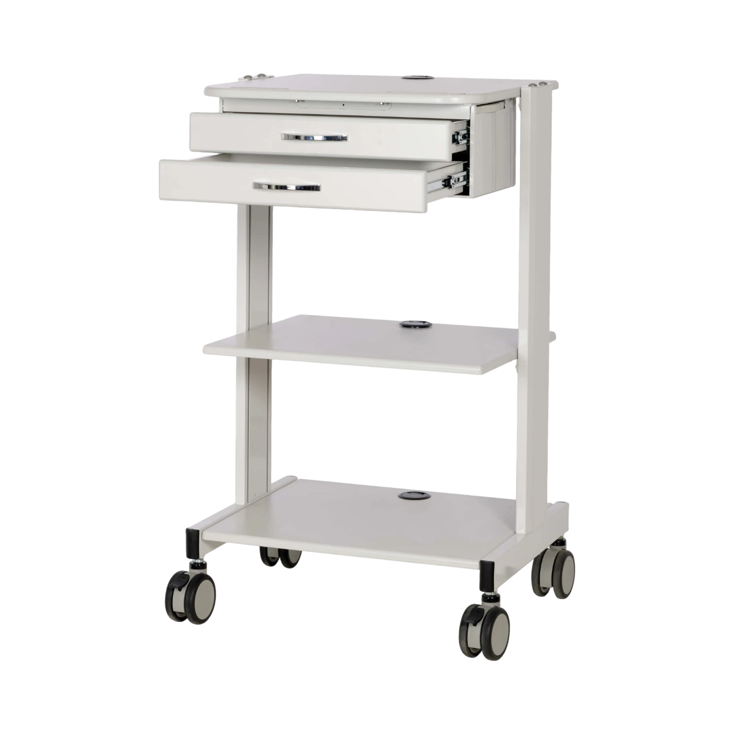 Tripp Lite Mobile Workstation with 2x Adjustable Shelves, 2x Metal Drawers, Locking Casters, TAA — Being Shipped