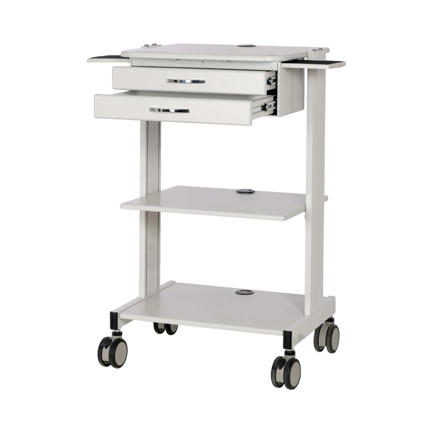 Tripp Lite Mobile Workstation with 2x Adjustable Shelves, 2x Metal Drawers, Locking Casters, TAA — Being Shipped