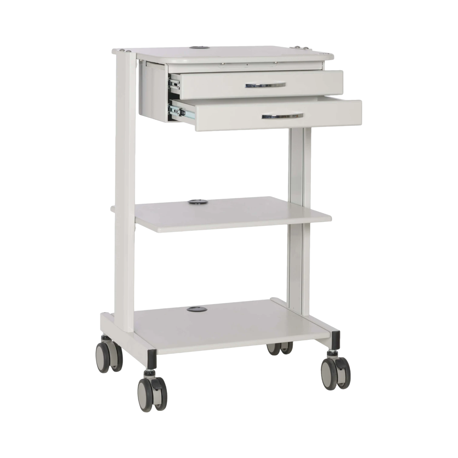 Tripp Lite Mobile Workstation with 2x Adjustable Shelves, 2x Metal Drawers, Locking Casters, TAA — Being Shipped