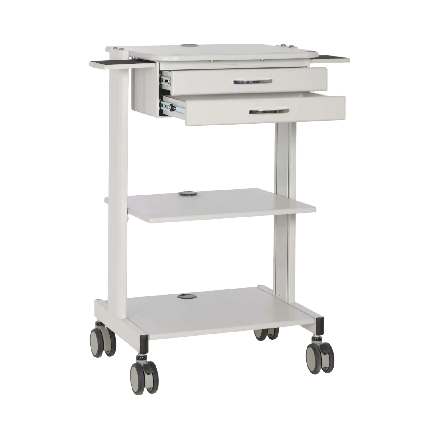 Tripp Lite Mobile Workstation with 2x Adjustable Shelves, 2x Metal Drawers, Locking Casters, TAA — Being Shipped