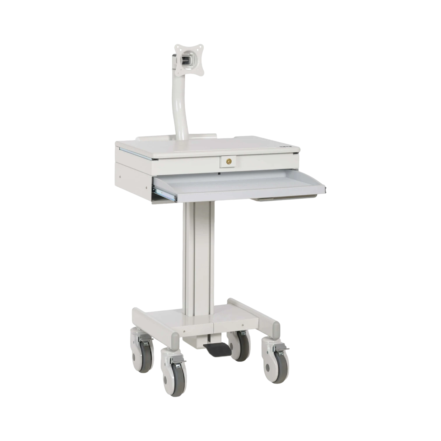 Tripp Lite Mobile Workstation with Monitor Arm, Casters, Locking Drawer, TAA-compliant — Being Shipped