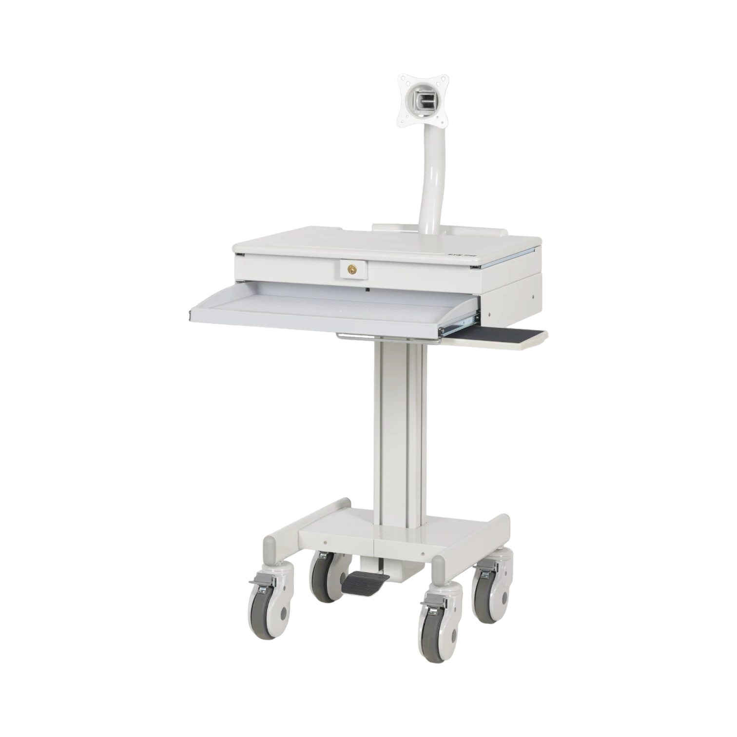 Tripp Lite Mobile Workstation with Monitor Arm, Casters, Locking Drawer, TAA-compliant — Being Shipped