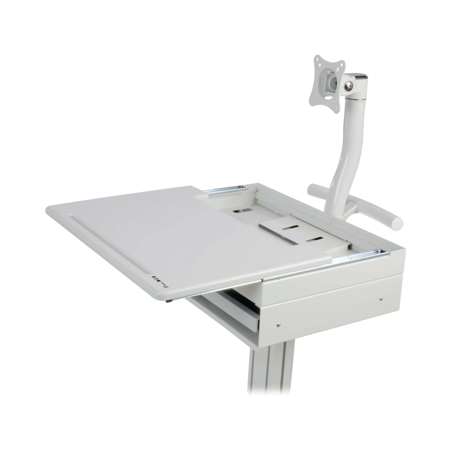 Tripp Lite Mobile Workstation with Monitor Arm, Casters, Locking Drawer, TAA-compliant — Being Shipped