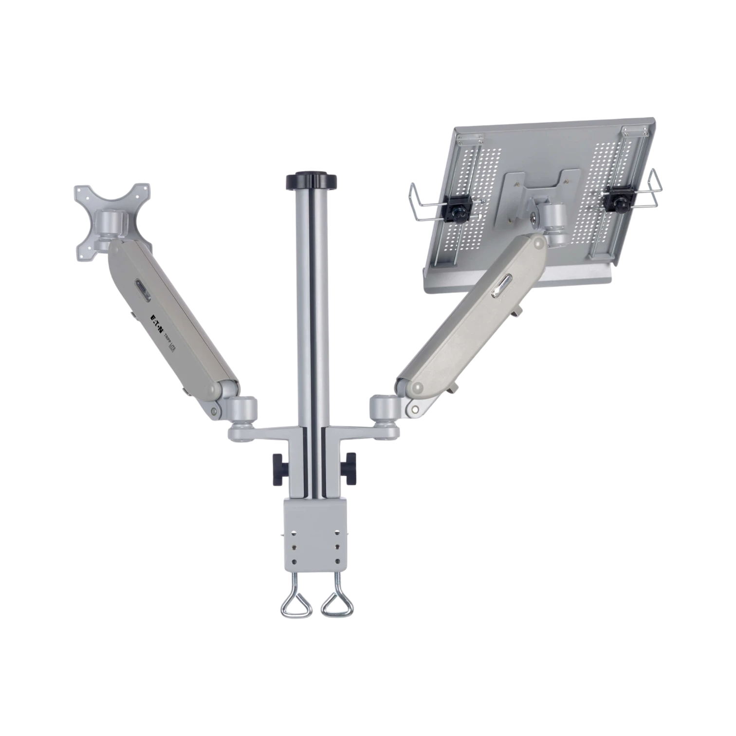 Tripp Lite Full-Motion Desktop Clamp for Laptop and 17” to 32” Monitor, Aluminum, TAA — Being Shipped