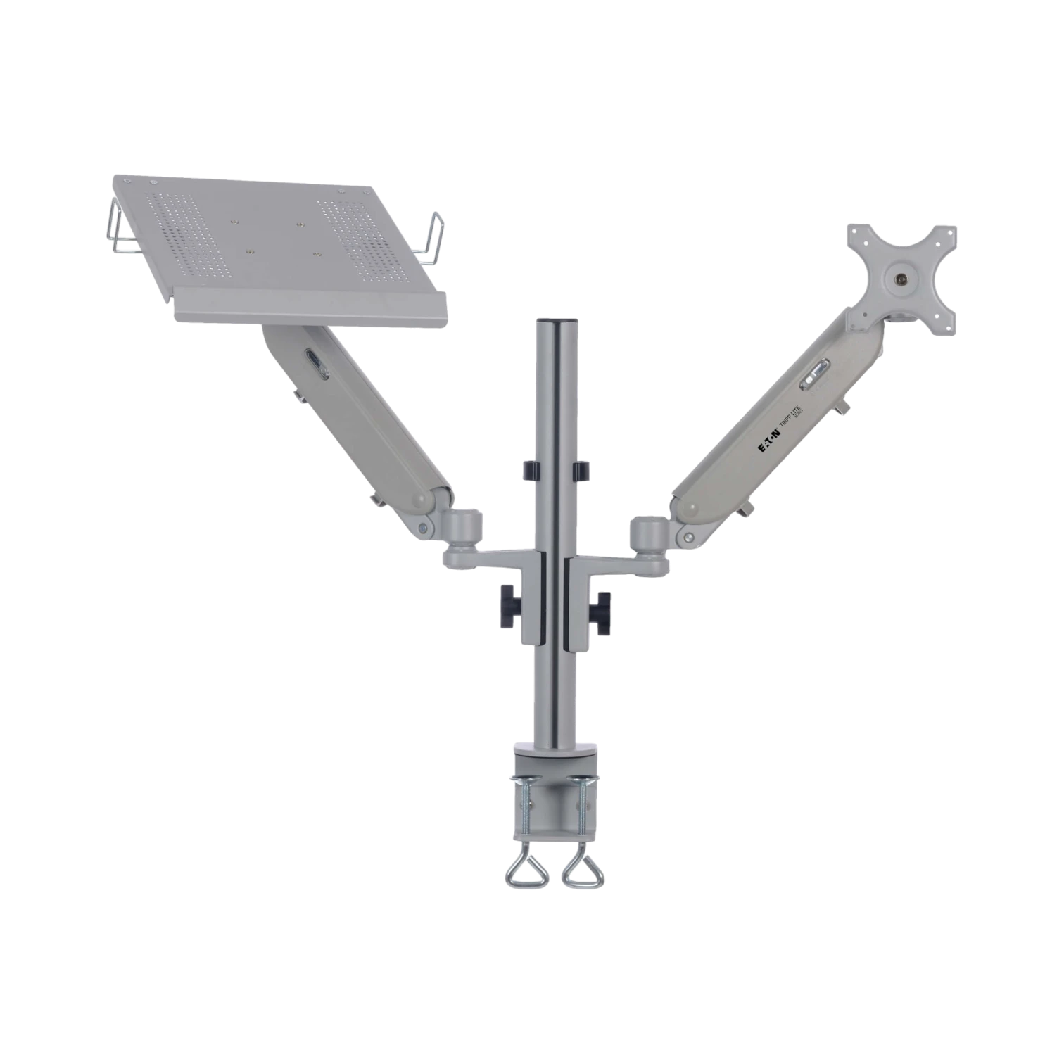 Tripp Lite Full-Motion Desktop Clamp for Laptop and 17” to 32” Monitor, Aluminum, TAA — Being Shipped