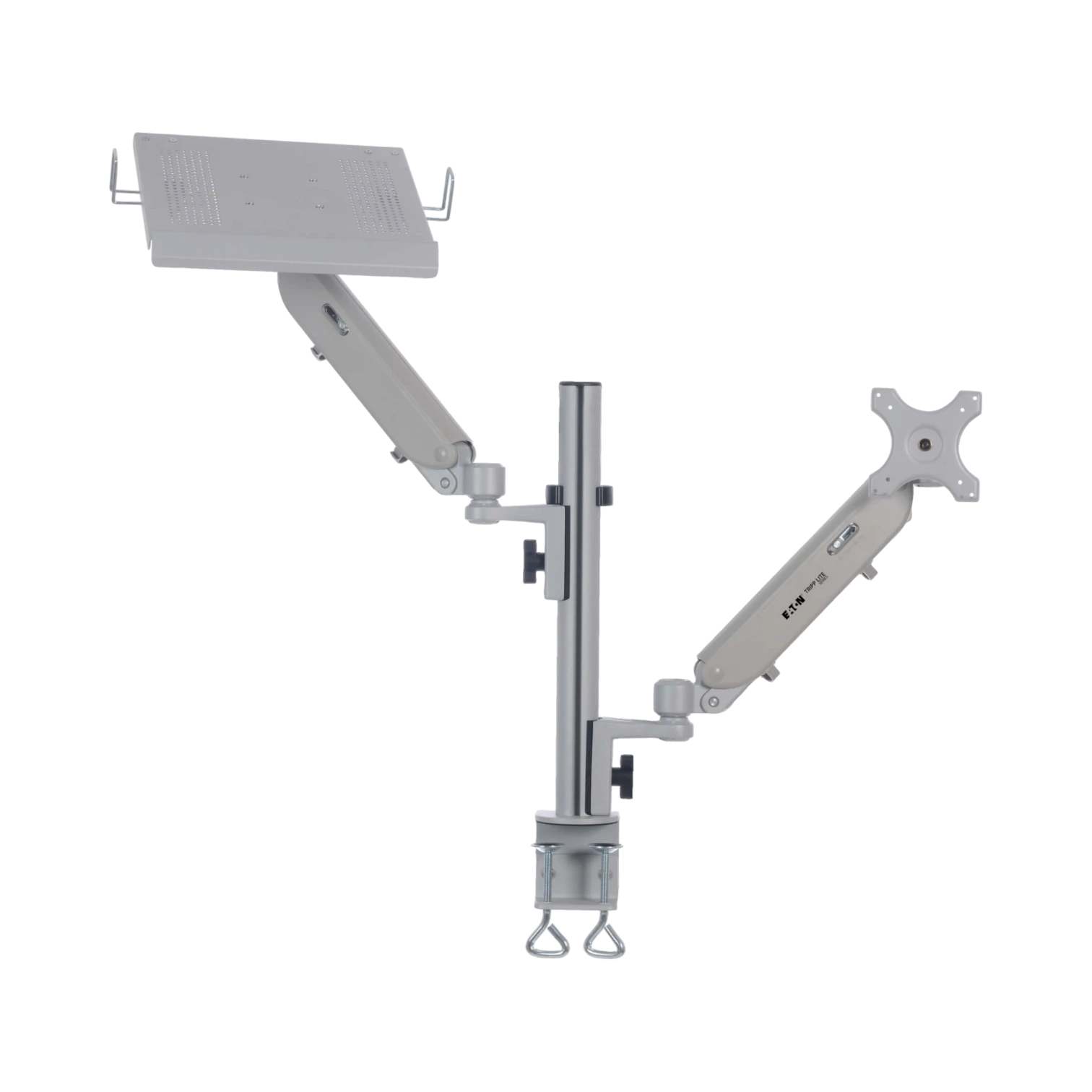 Tripp Lite Full-Motion Desktop Clamp for Laptop and 17” to 32” Monitor, Aluminum, TAA — Being Shipped