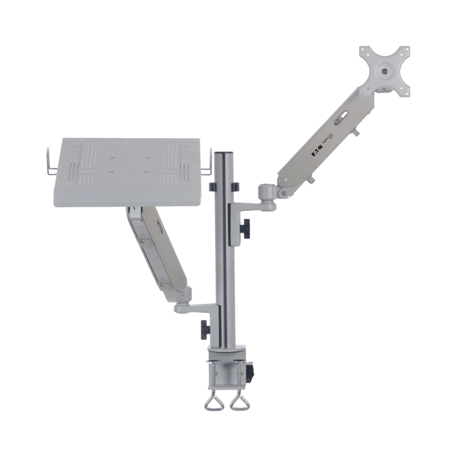 Tripp Lite Full-Motion Desktop Clamp for Laptop and 17” to 32” Monitor, Aluminum, TAA — Being Shipped