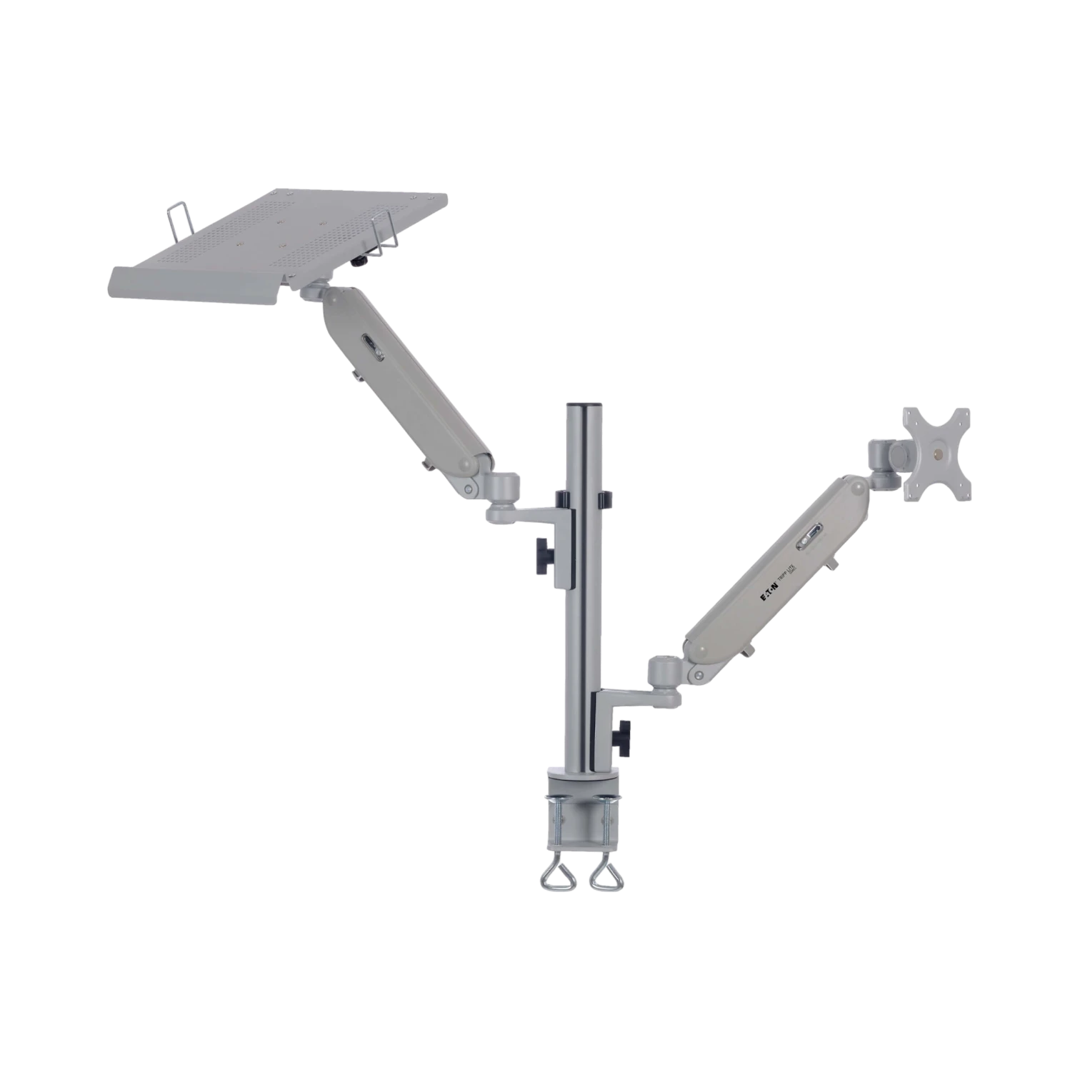 Tripp Lite Full-Motion Desktop Clamp for Laptop and 17” to 32” Monitor, Aluminum, TAA — Being Shipped