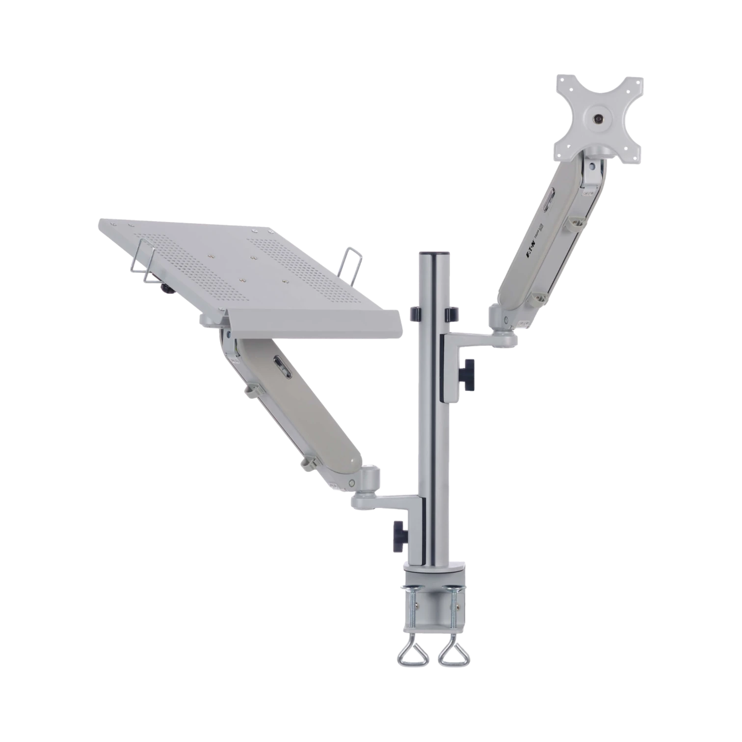 Tripp Lite Full-Motion Desktop Clamp for Laptop and 17” to 32” Monitor, Aluminum, TAA — Being Shipped