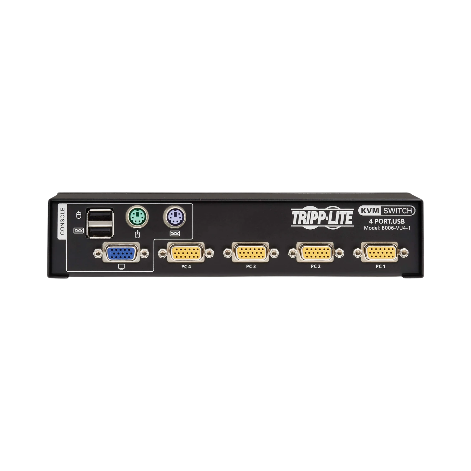 Tripp Lite 4-Port VGA KVM Switch for USB or PS/2 Keyboard/Mouse, TAA — Being Shipped