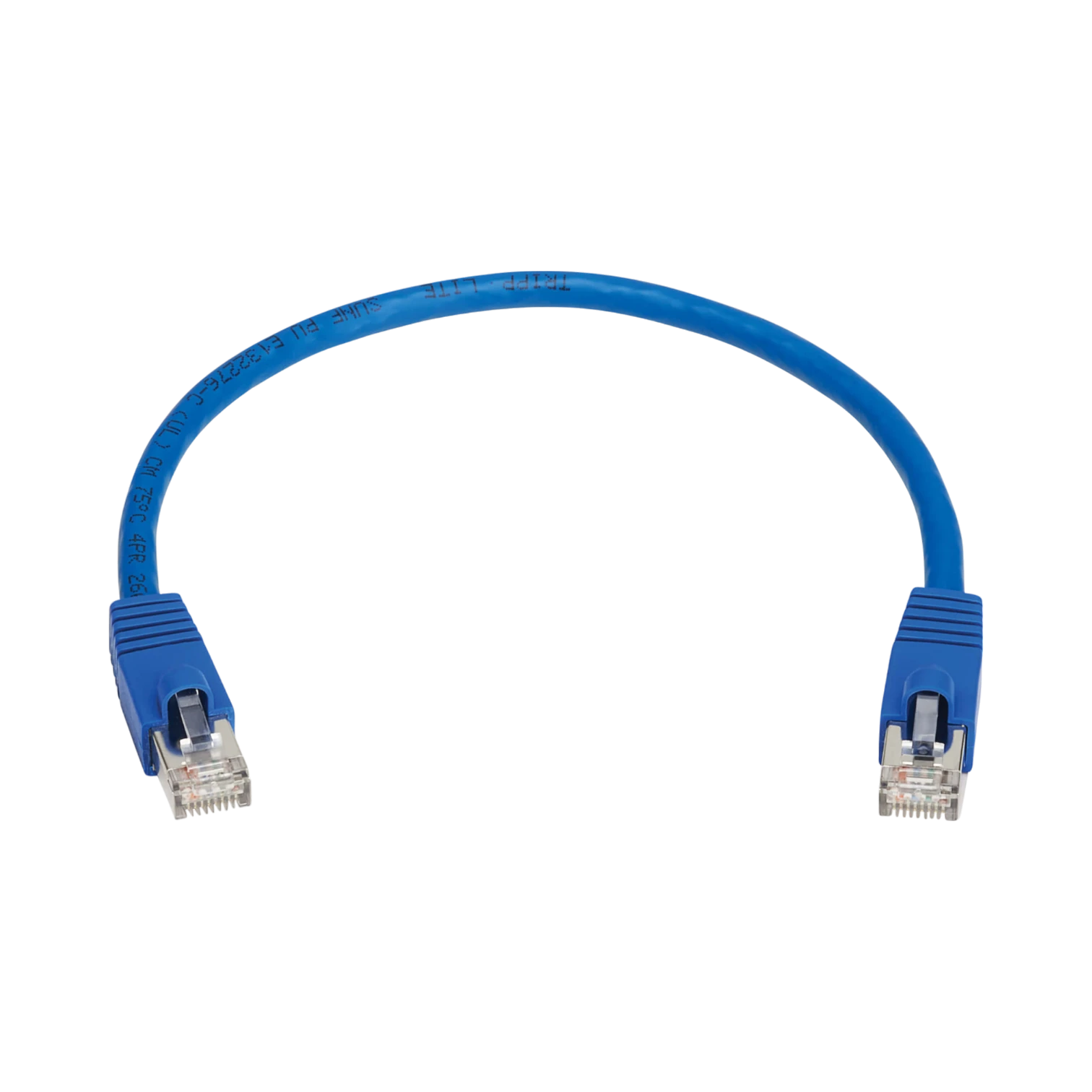 Tripp Lite Cat8 40G Snagless SSTP Ethernet Cable (RJ45 M/M), PoE, Blue, 1 ft. (0.3 m) — Being Shipped