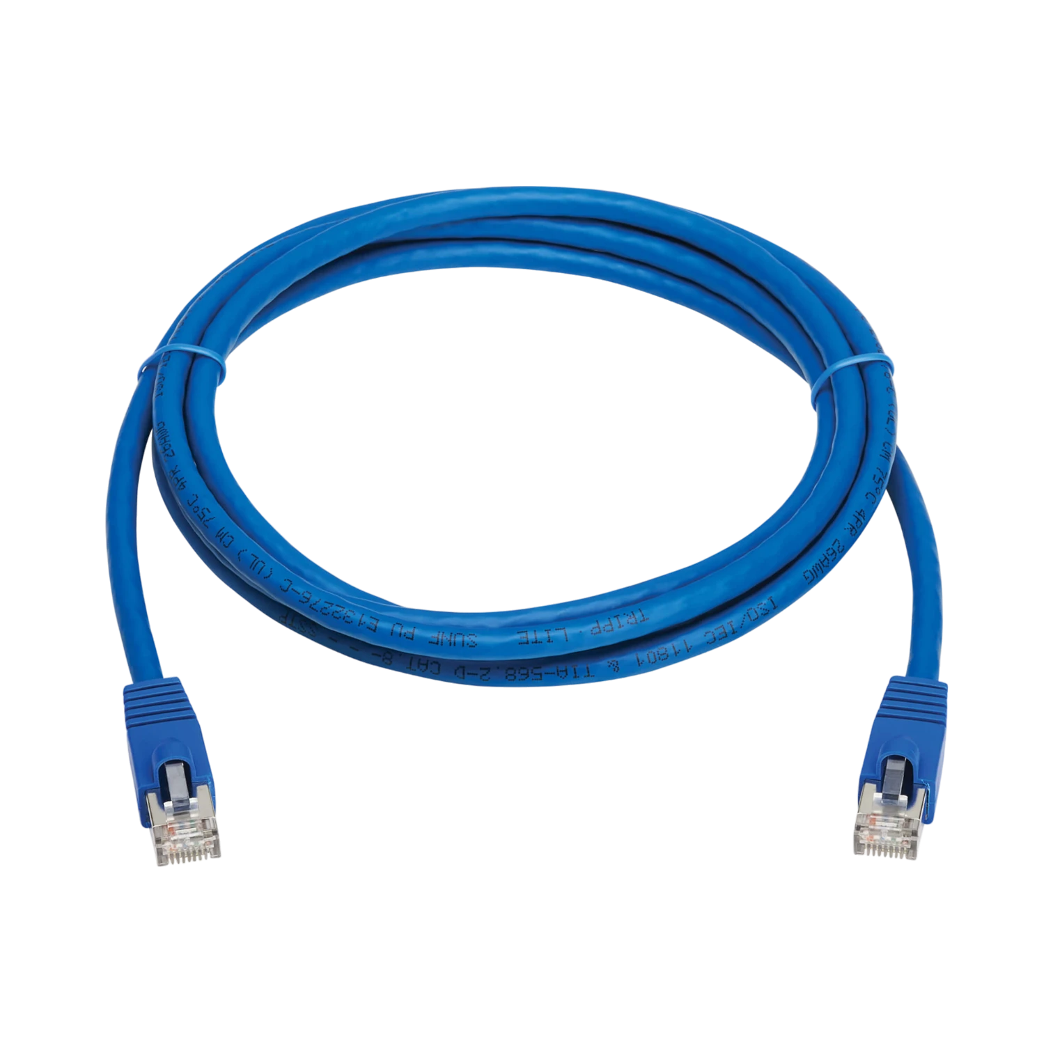 Tripp Lite Cat8 40G Snagless SSTP Ethernet Cable (RJ45 M/M), PoE, Blue, 7 ft. (2.1 m) — Being Shipped