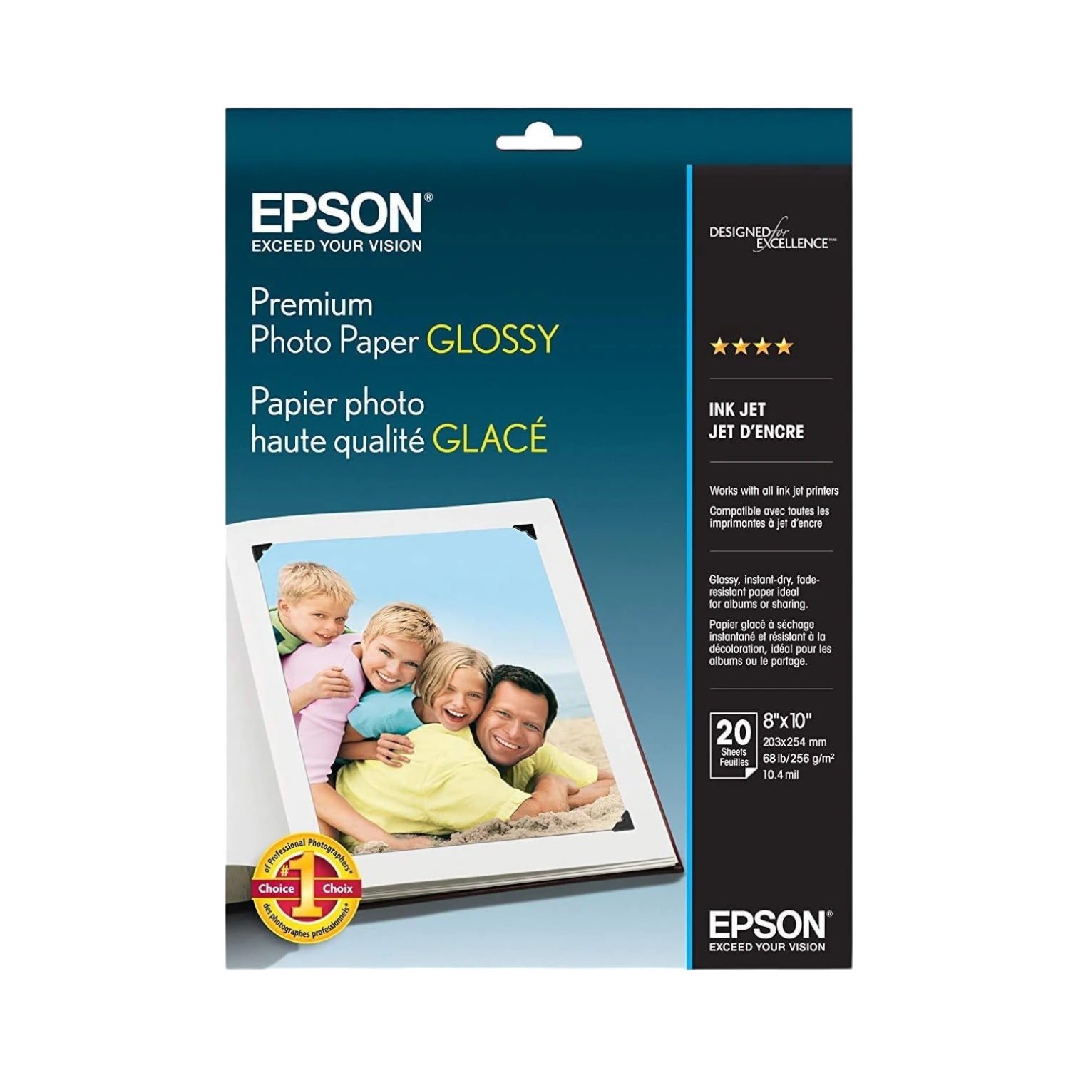 Epson Premium Photo Paper Glossy (8 x 10", 20 Sheets) — Being Shipped