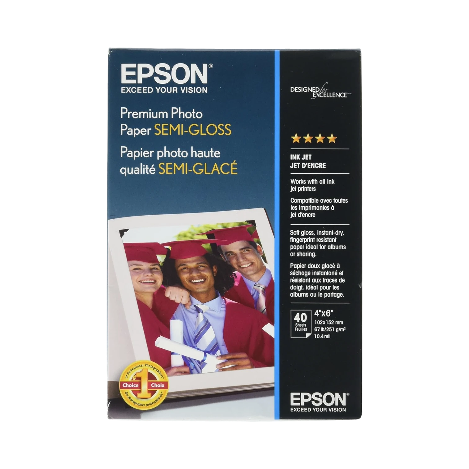 Epson Premium Photo Paper Semi-Gloss (4 x 6", 40 Sheets) — Being Shipped